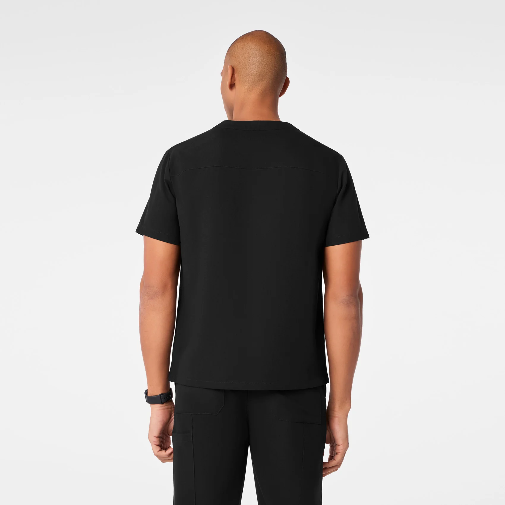 men's Black Surrey - V-Neck Scrub Top - Image 4