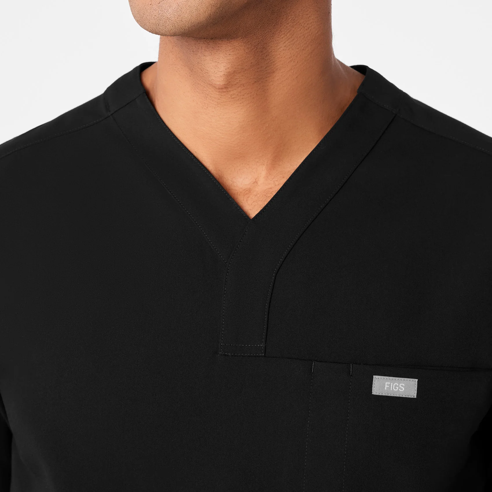men's Black Surrey - V-Neck Scrub Top - Image 5