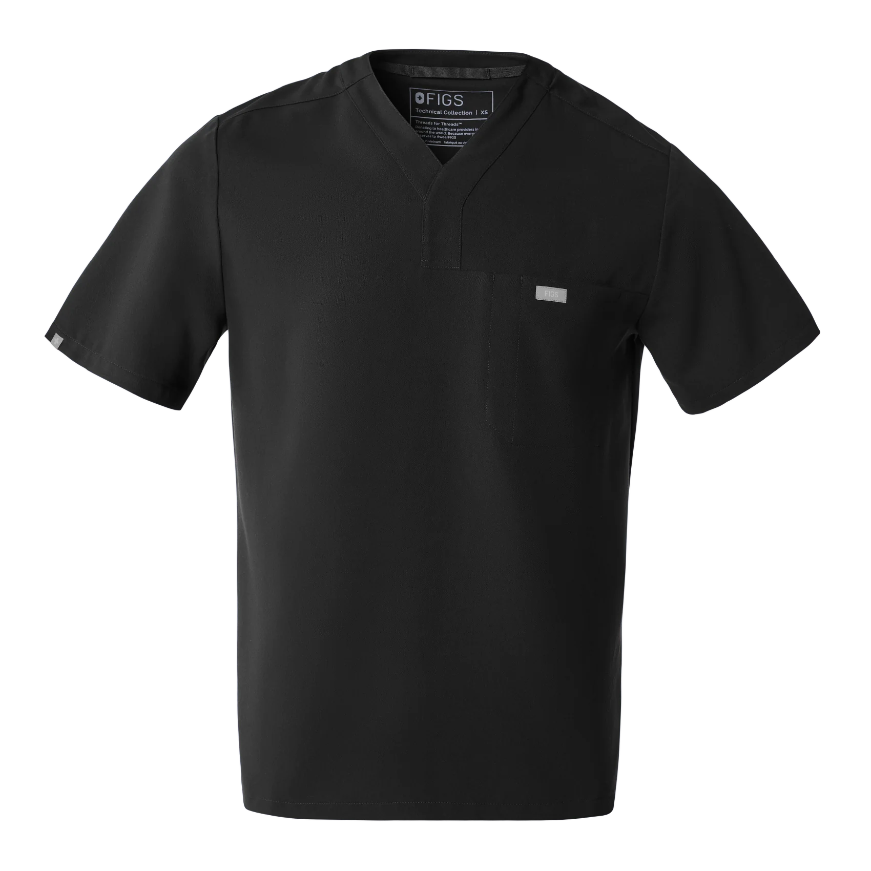 men's Black Surrey - V-Neck Scrub Top - Image 7