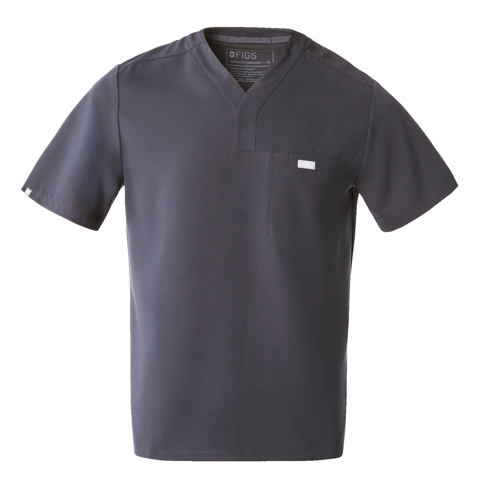 men's Charcoal Surrey - V-Neck Scrub Top - Image 8
