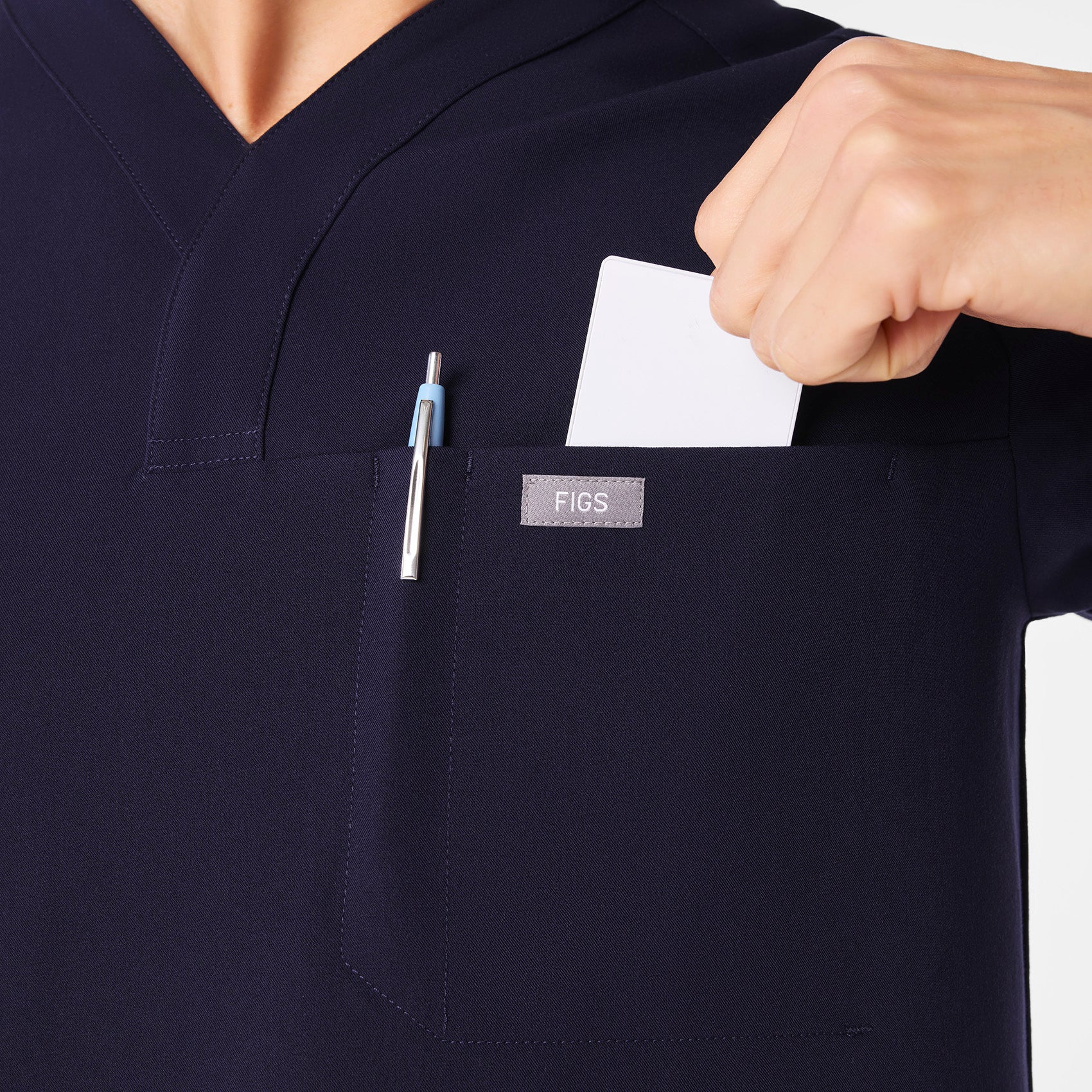 men's Navy Surrey - V-Neck Scrub Top - Image 6