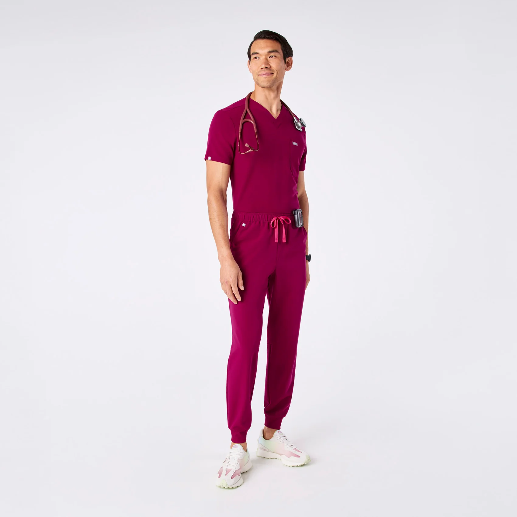 men's Dark Magenta Tansen - Short Jogger Scrub Pant™ - Image 2