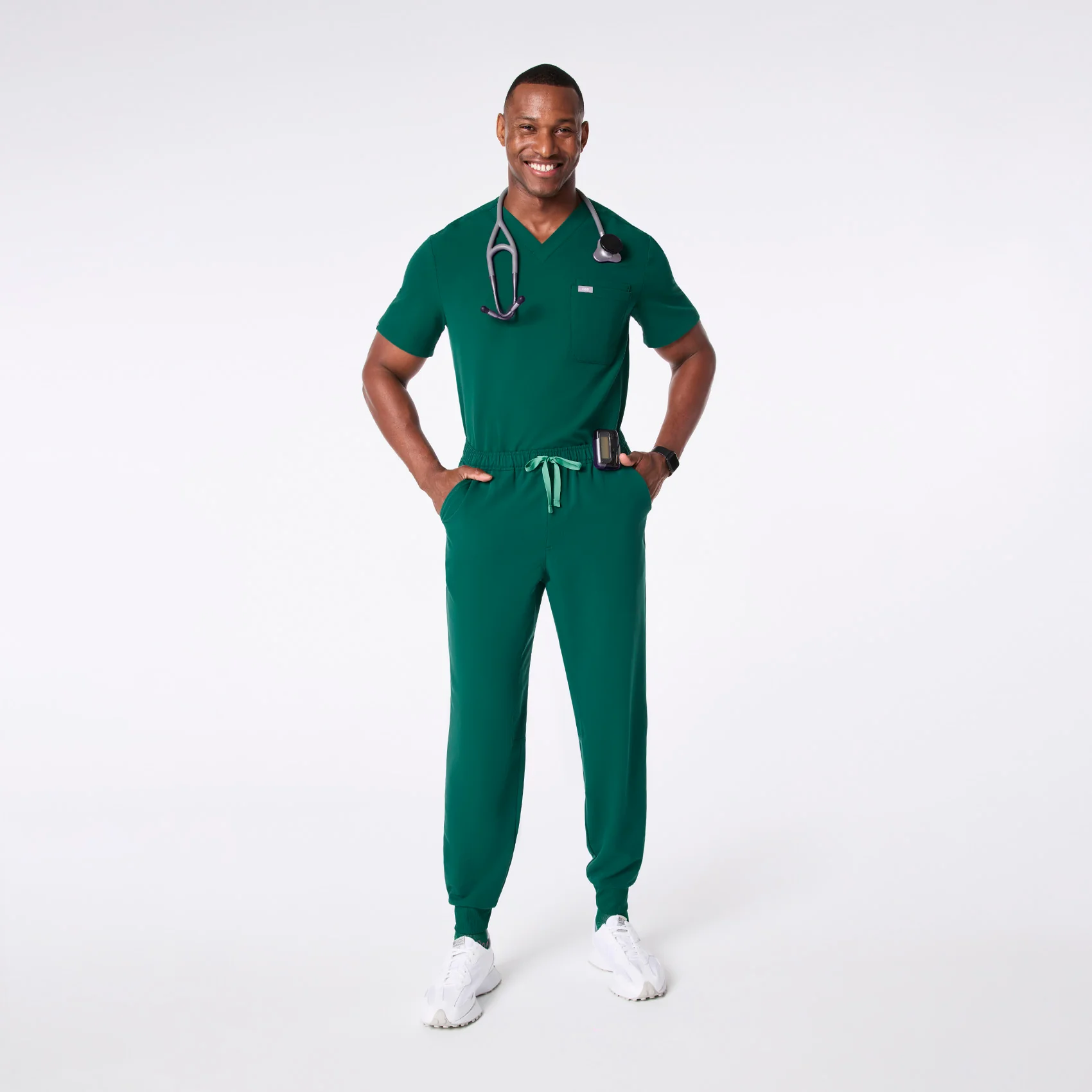 men's Hunter Green Tansen - Short Jogger Scrub Pant™ - Image 2