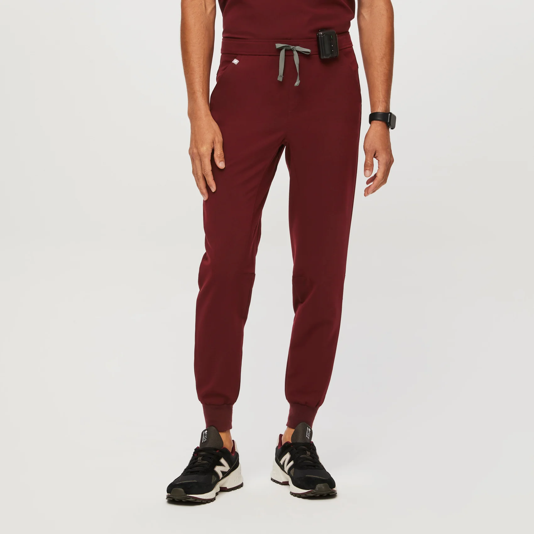 Men's Burgundy Tansen™ - Short Jogger Scrub Pants