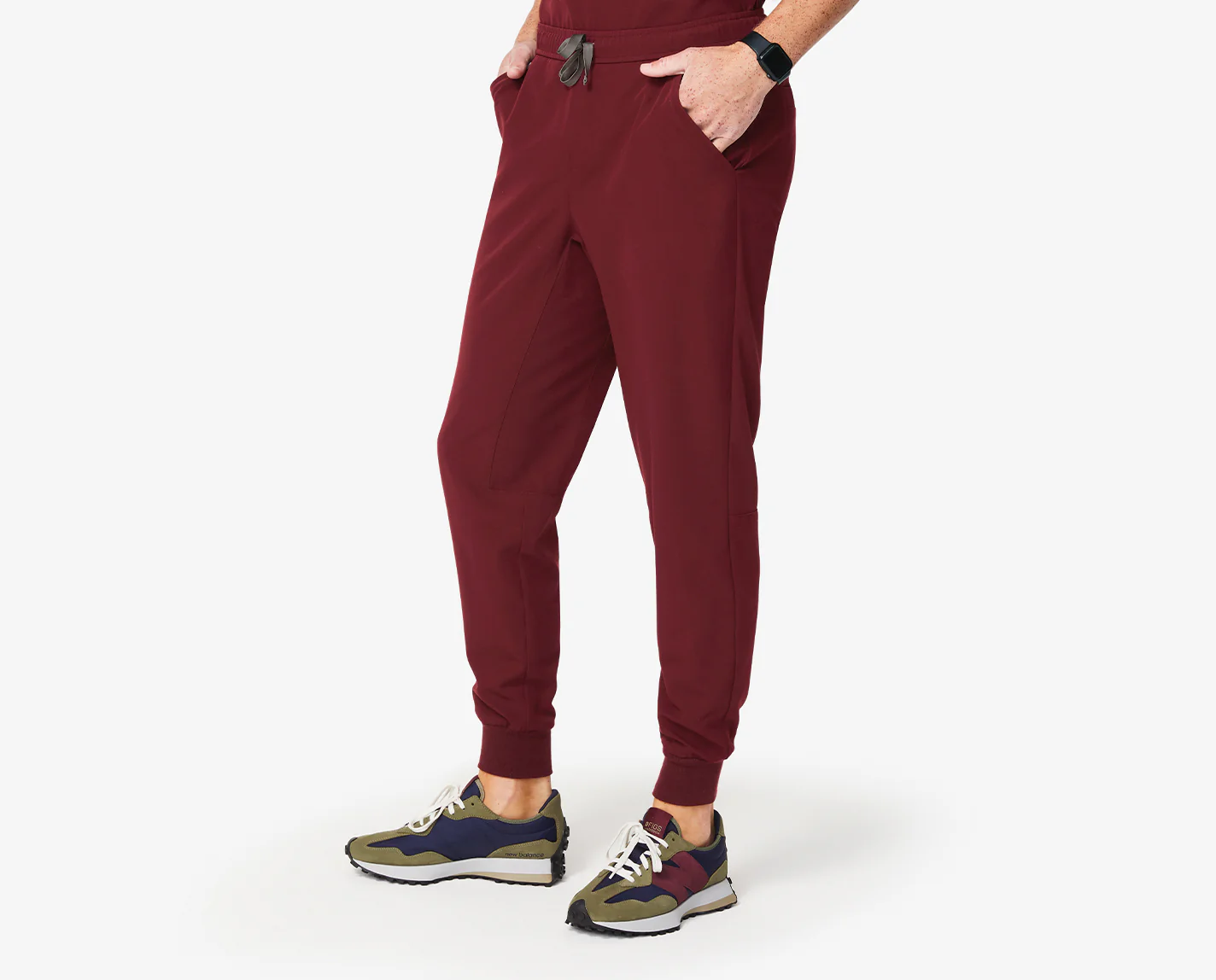 Men's Burgundy Tansen™ - Short Jogger Scrub Pants - Image 7
