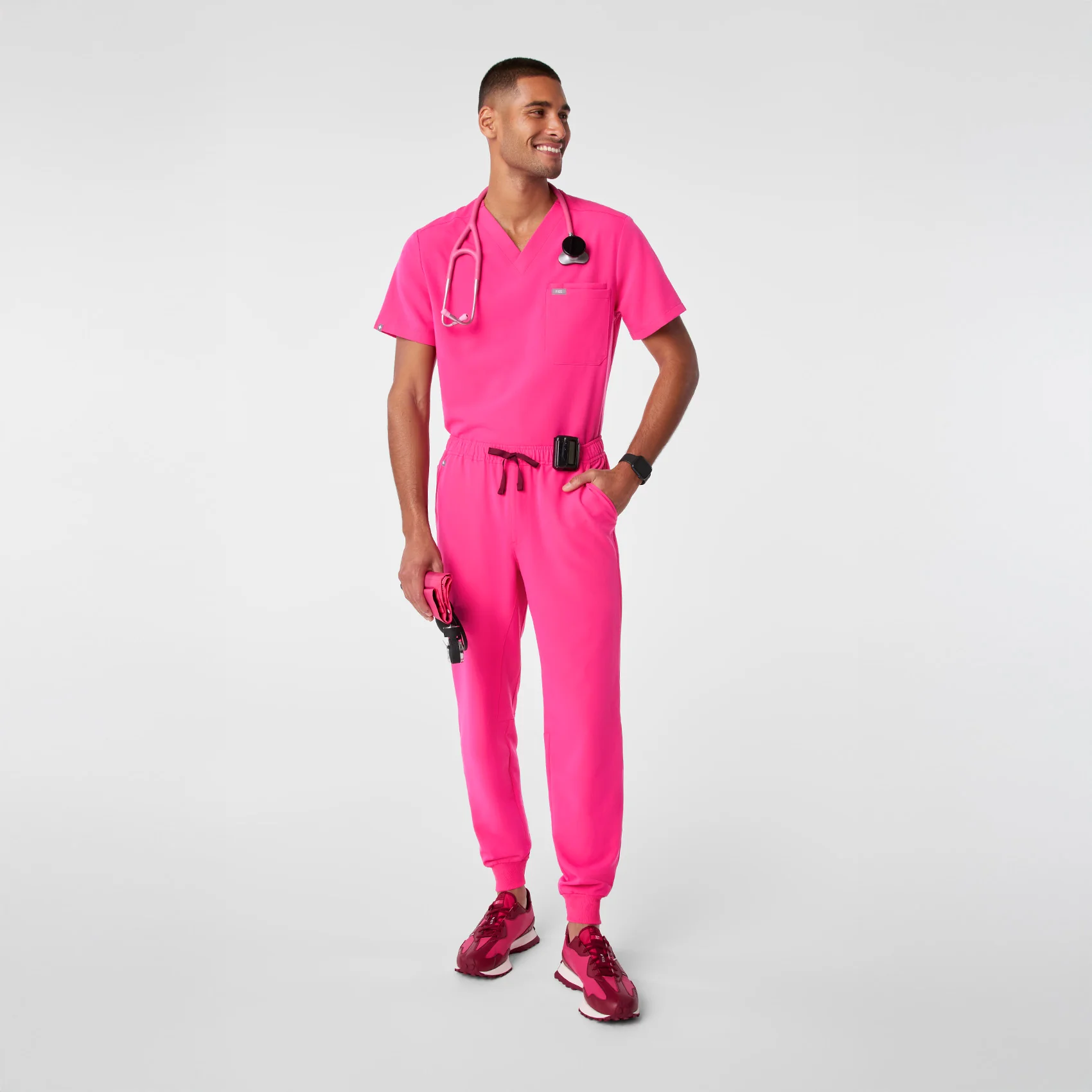 men's Shocking Pink Tansen - Tall Jogger Scrub Pant™ - Image 2