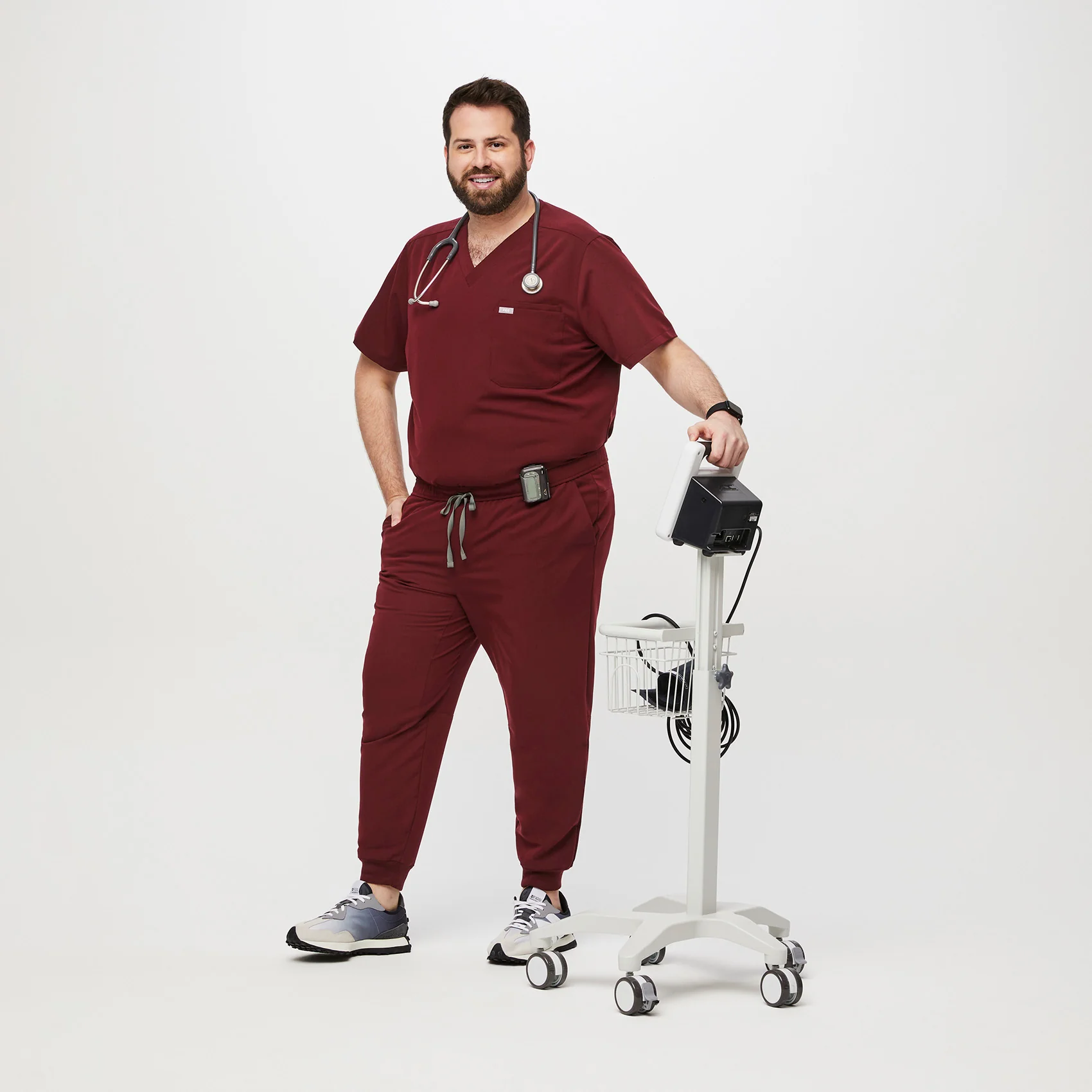 men's Burgundy Tansen™ - Tall Jogger Scrub Pants (3XL - 6XL) - Image 2