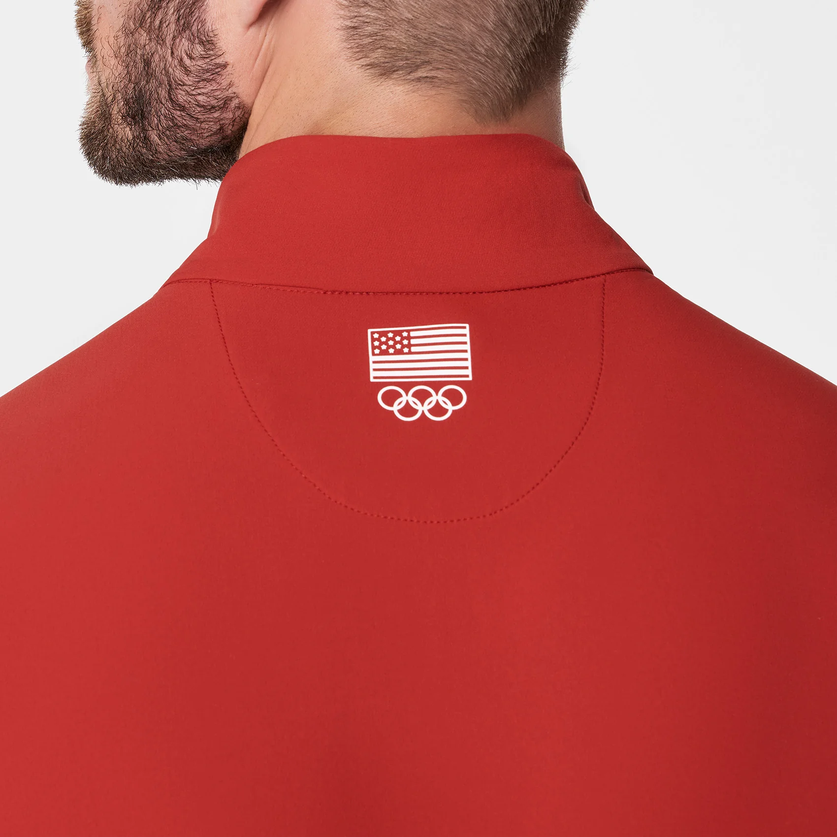 men's Team USA Red FIGS x Team USA FIBREx Mock Neck Longsleeve - Scrubjumpsuit™ - Image 4