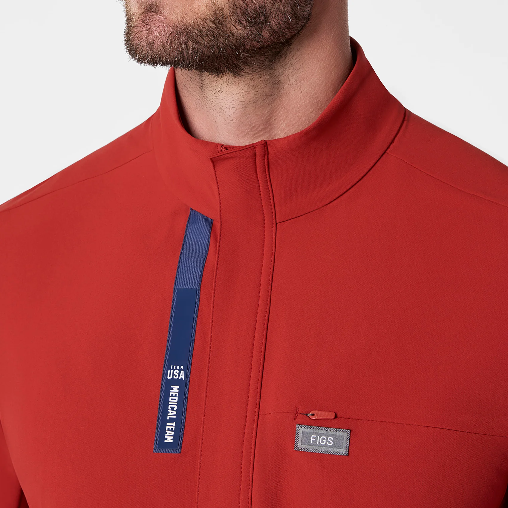 men's Team USA Red FIGS x Team USA FIBREx Mock Neck Longsleeve - Scrubjumpsuit™ - Image 5