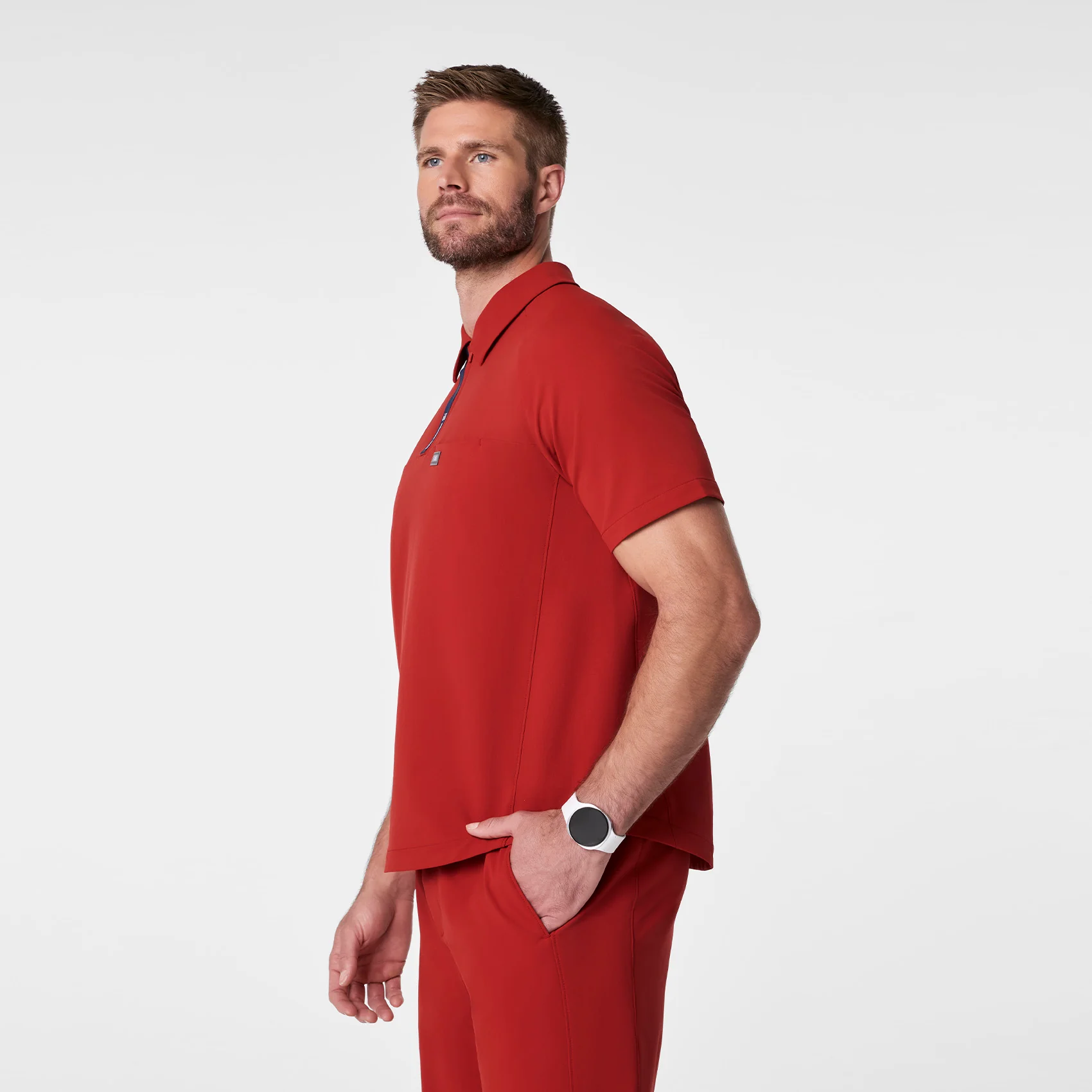 men's Team USA Red FIGS x Team USA FIBREx Polo - Scrub Top - Image 3