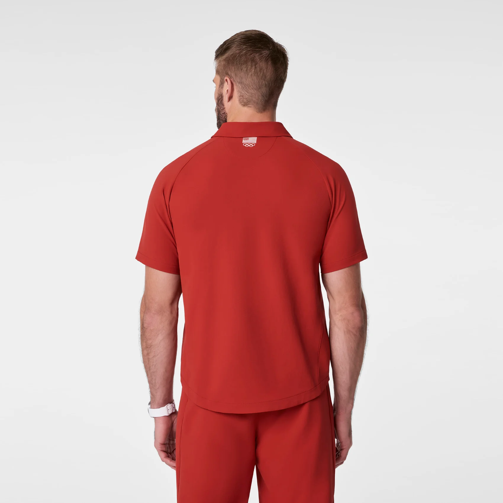 men's Team USA Red FIGS x Team USA FIBREx Polo - Scrub Top - Image 4