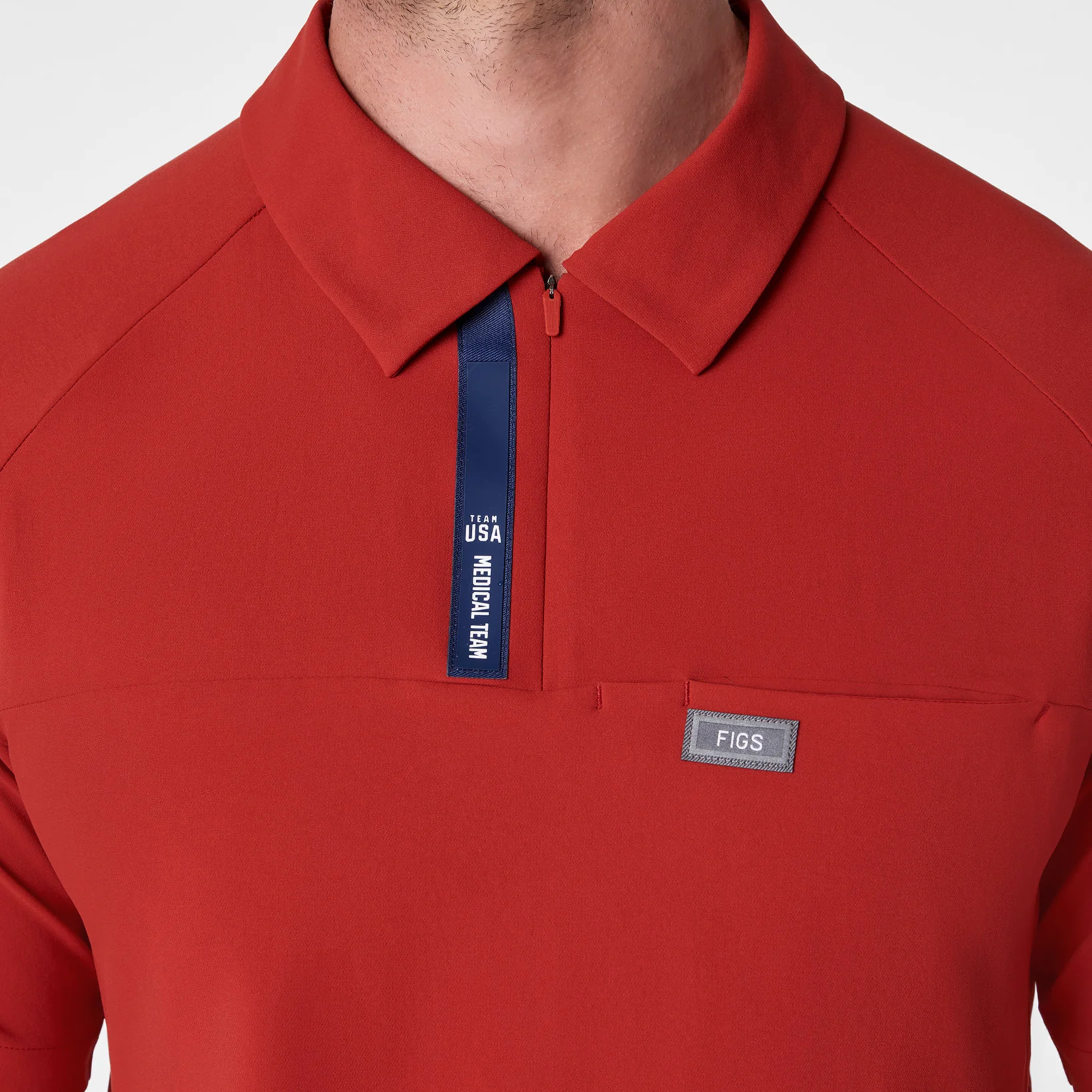 men's Team USA Red FIGS x Team USA FIBREx Polo - Scrub Top - Image 6