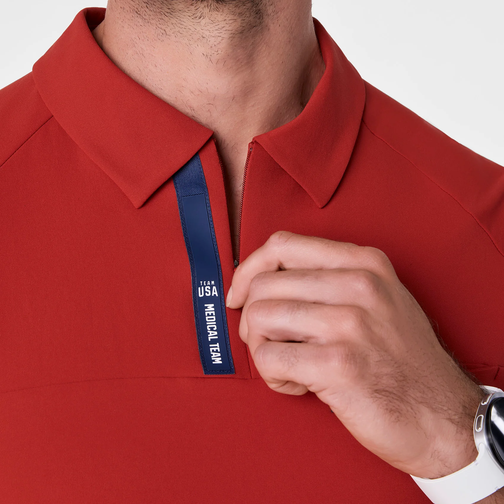 men's Team USA Red FIGS x Team USA FIBREx Polo - Scrub Top - Image 7