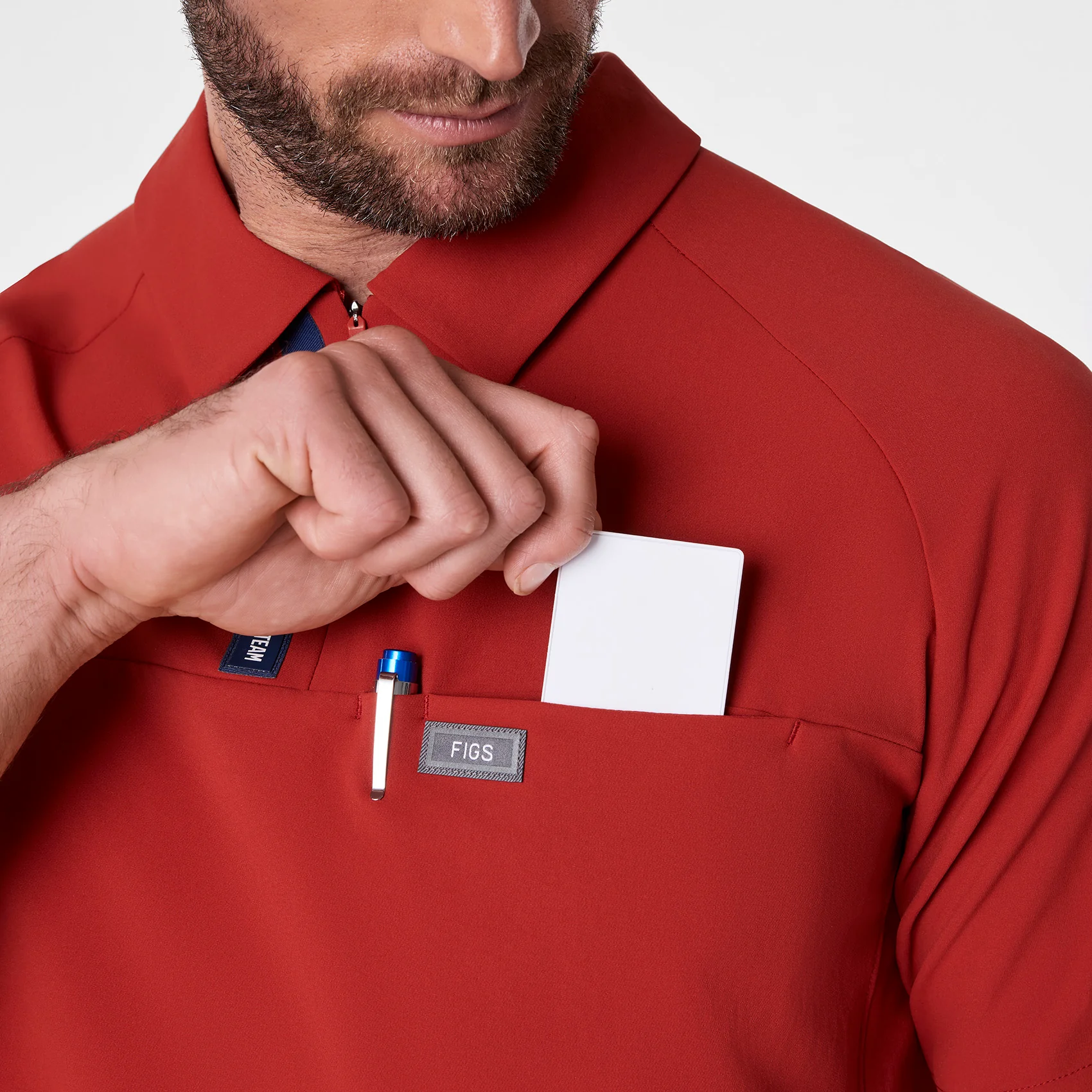 men's Team USA Red FIGS x Team USA FIBREx Polo - Scrub Top - Image 8