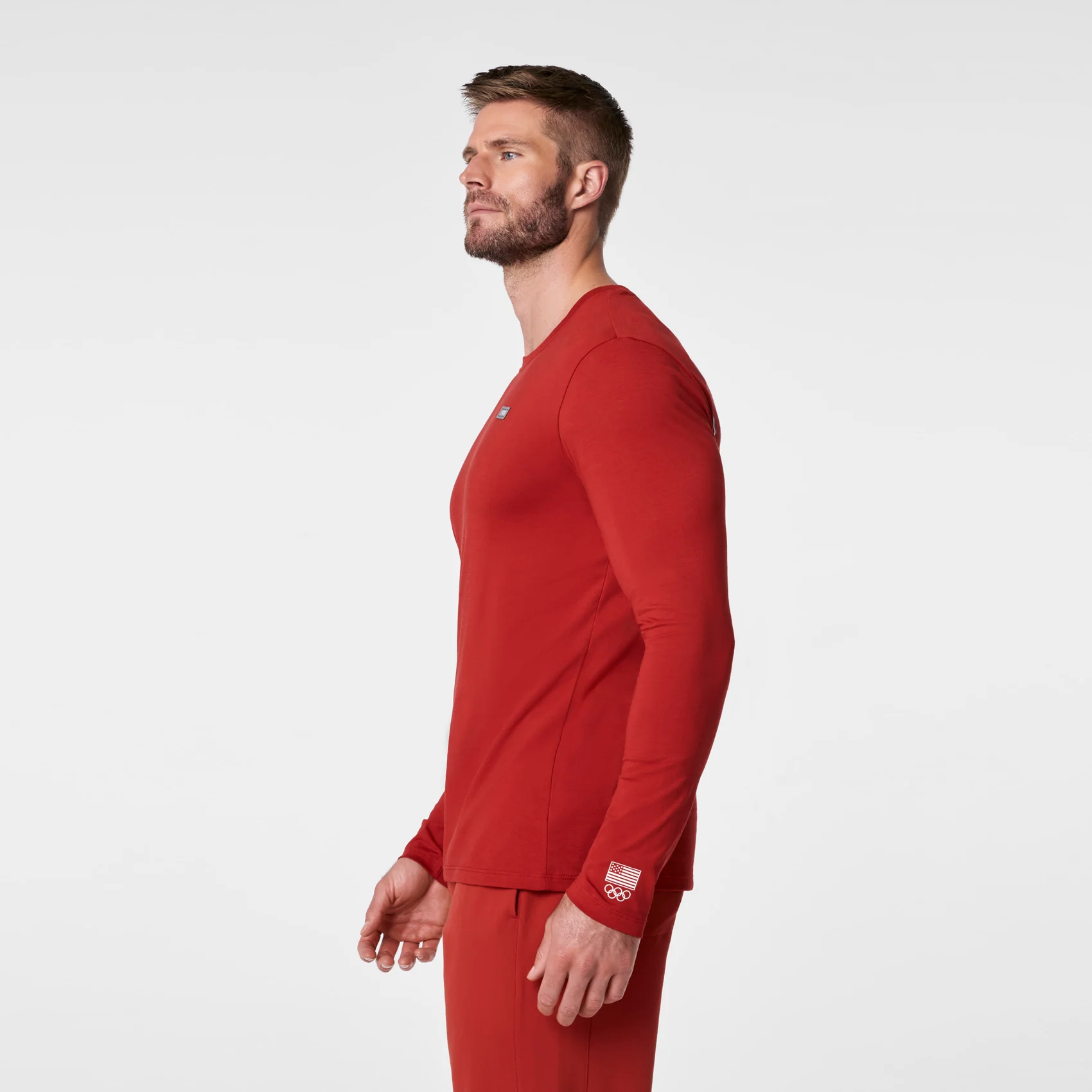men's Team USA Red FIGS x Team USA Graphic Supersoft - Longsleeve Underscrub - Image 4