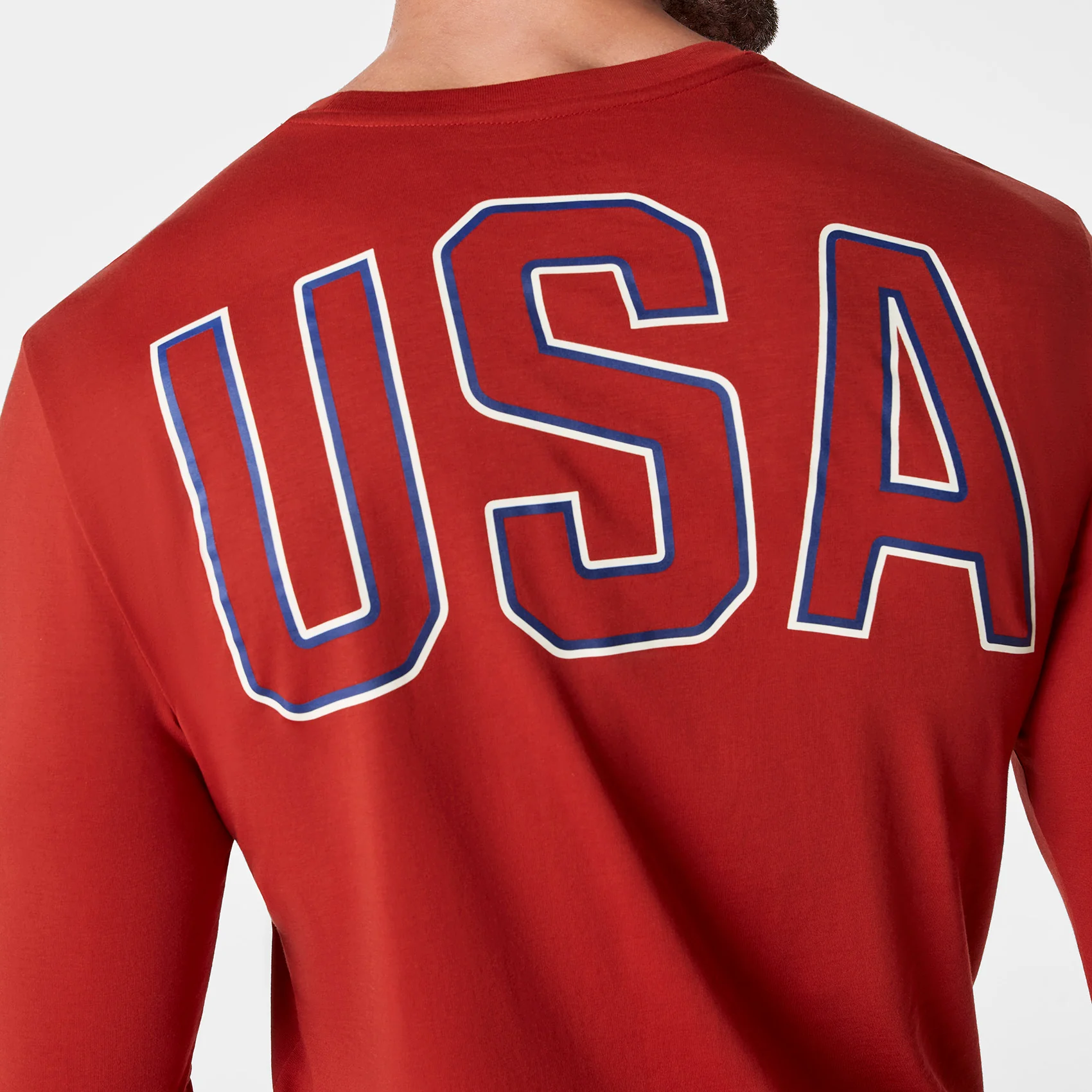 men's Team USA Red FIGS x Team USA Graphic Supersoft - Longsleeve Underscrub - Image 5