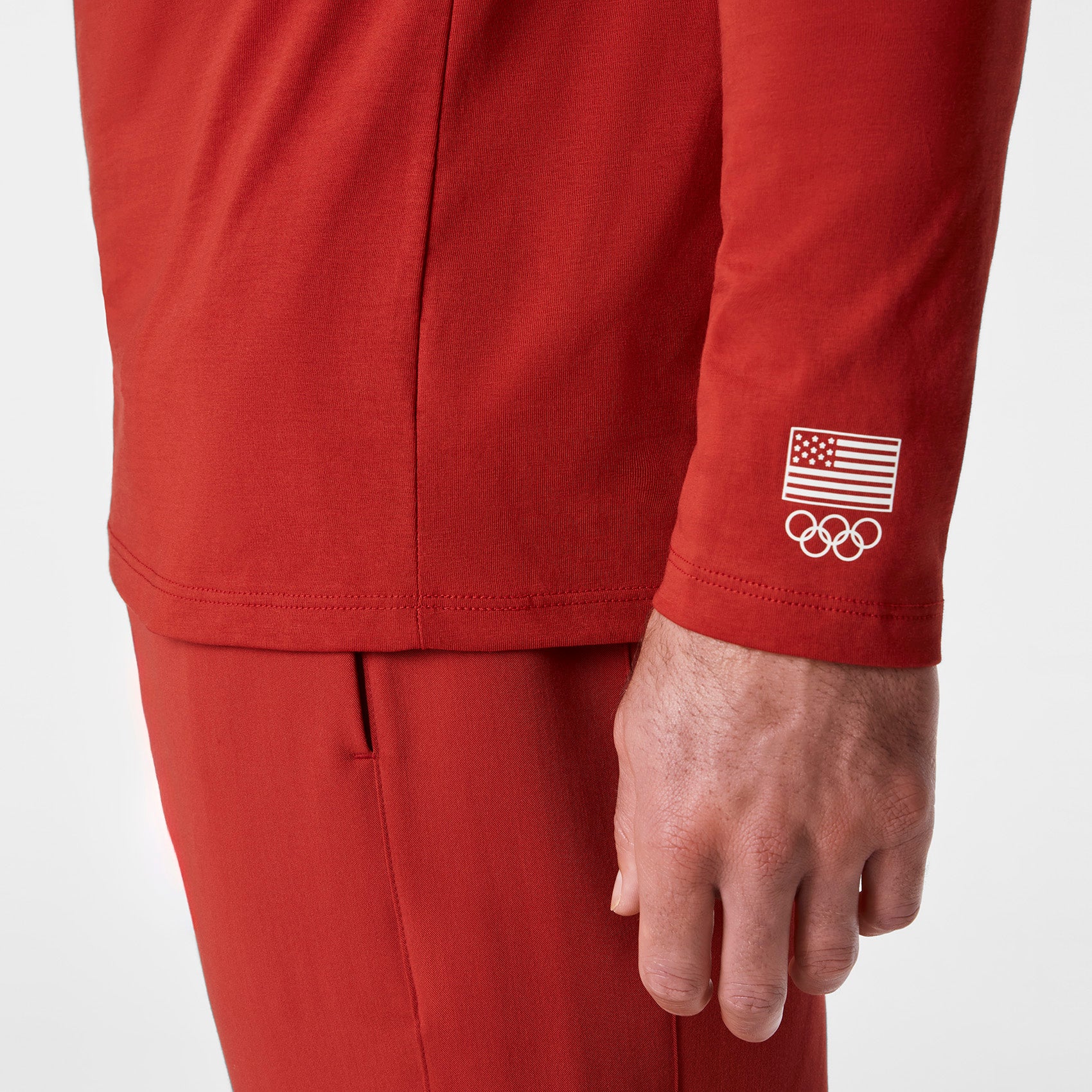 men's Team USA Red FIGS x Team USA Graphic Supersoft - Longsleeve Underscrub - Image 6