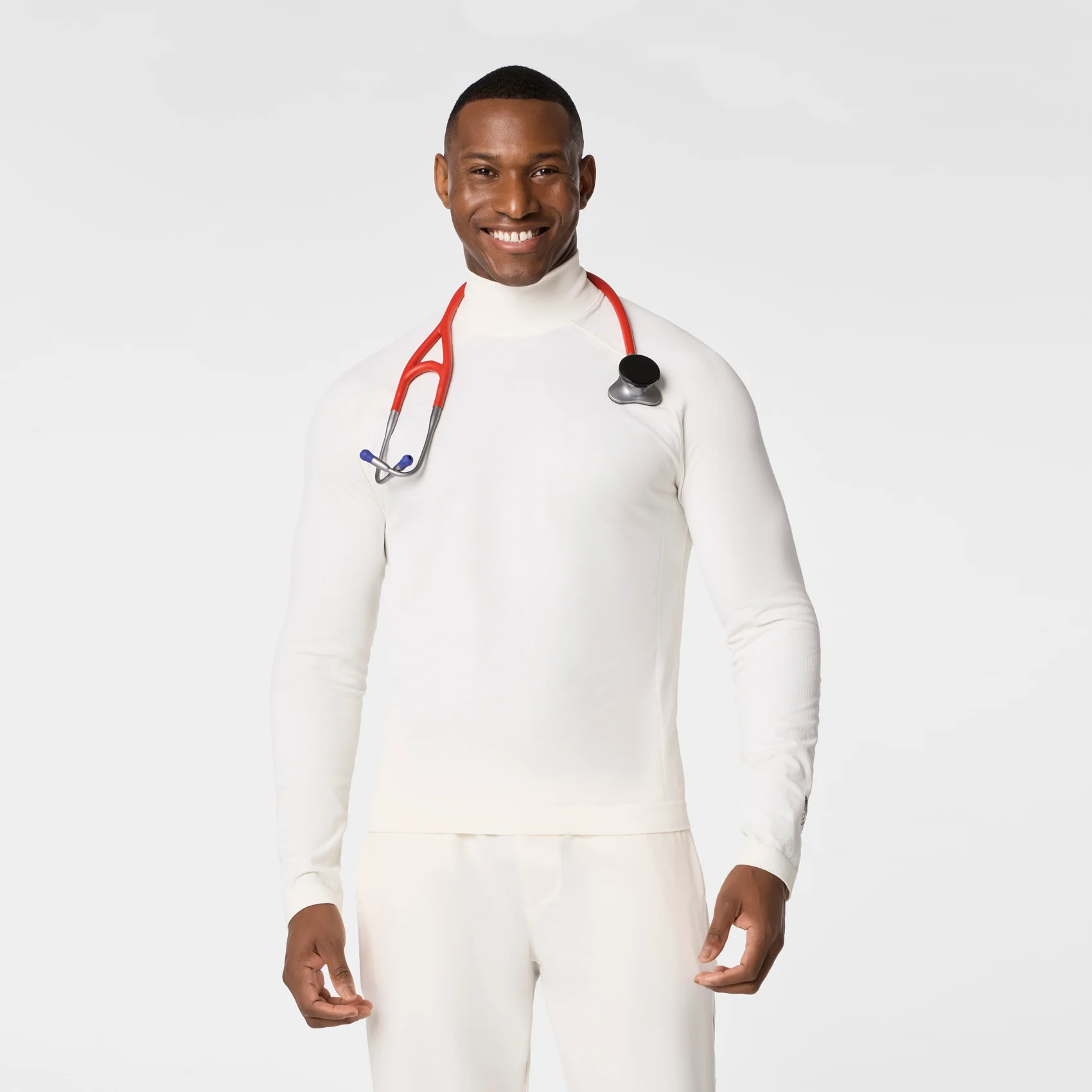 men's Off White FIGS x Team USA Mock Neck - Longsleeve Underscrub