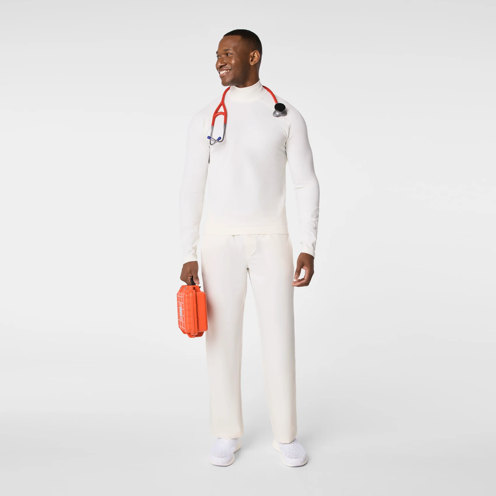 men's Off White FIGS x Team USA Mock Neck - Longsleeve Underscrub - Image 2