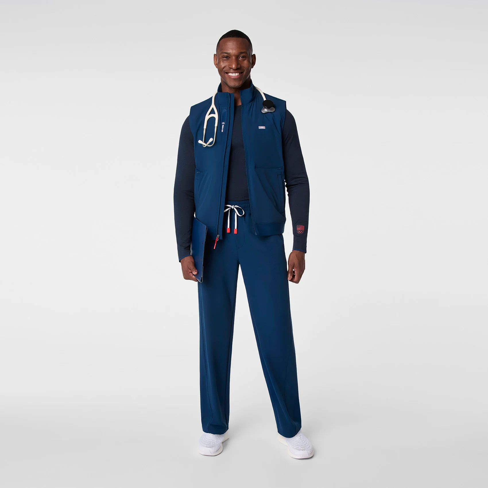men's Team USA Blue FIGS x Team USA Off-Shift - Float Bomber Vest™ - Image 3