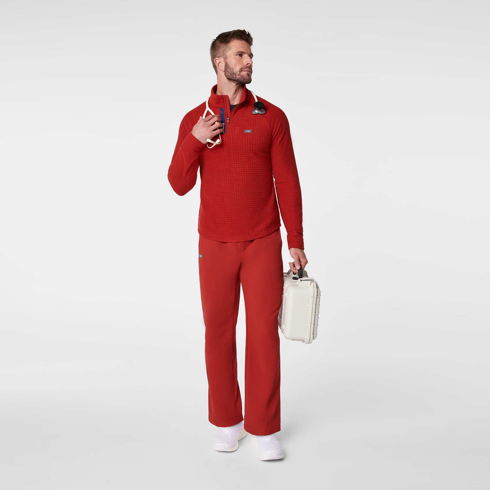 men's Team USA Red FIGS x Team USA On-Shift - Fleece ¼ Zip Top™ - Image 3