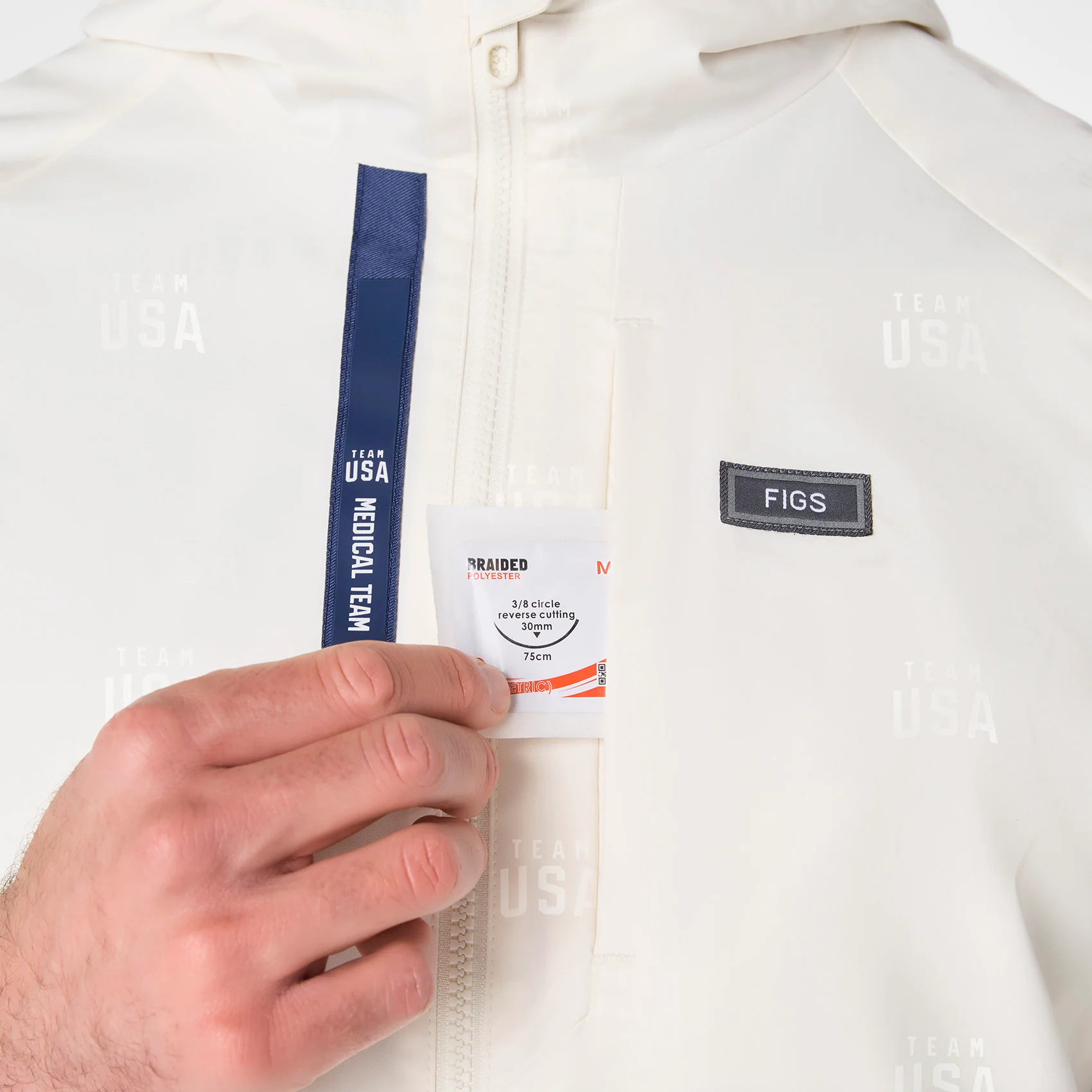 men's Off White FIGS x Team USA On-Shift Stadium Jacket™ - Image 5
