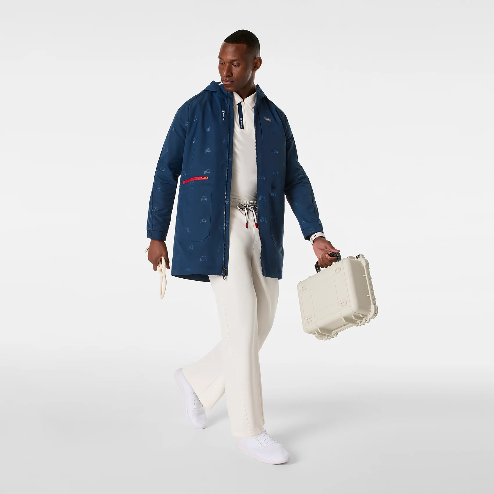 men's Team USA Blue FIGS x Team USA On-Shift Stadium Jacket™ - Image 3
