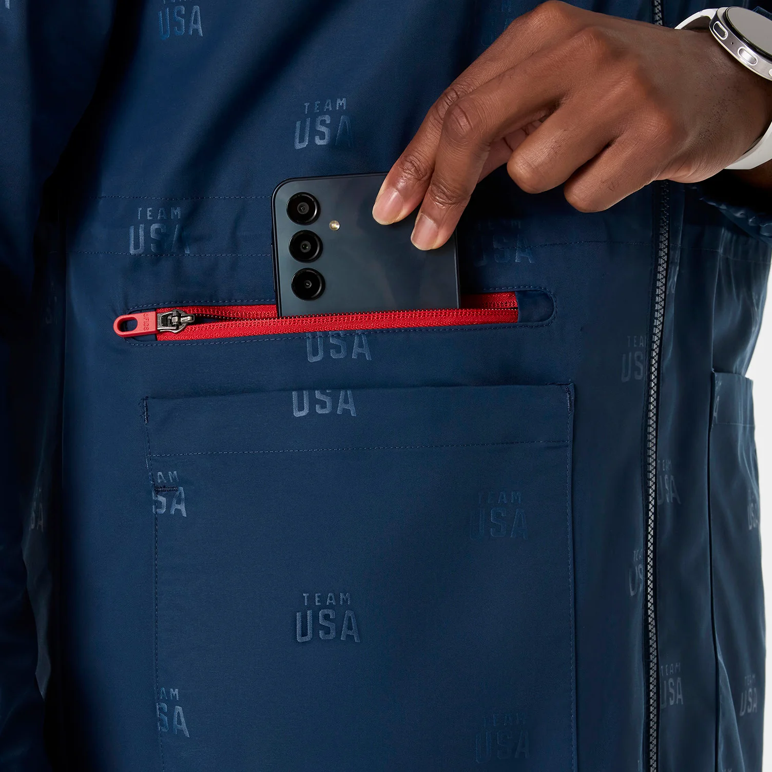 men's Team USA Blue FIGS x Team USA On-Shift Stadium Jacket™ - Image 7