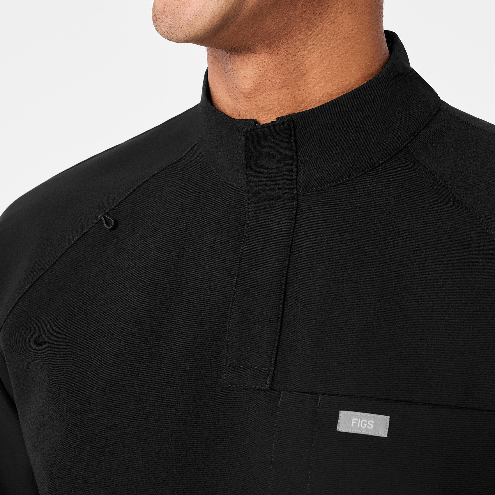 men's Black Timmons - Mock Neck ¼ Zip Scrub Top - Image 7