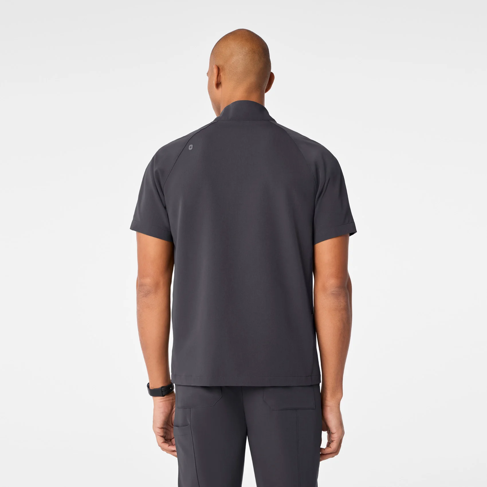 men's Charcoal Timmons - Mock Neck ¼ Zip Scrub Top - Image 5