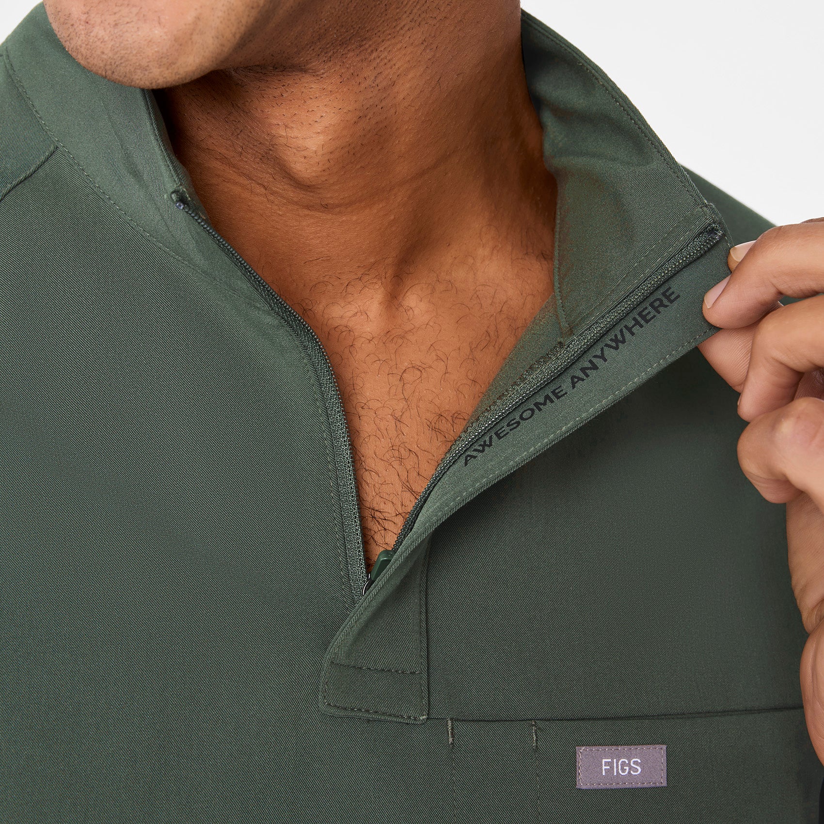 men's Moss Timmons - Mock Neck ¼ Zip Scrub Top - Image 2