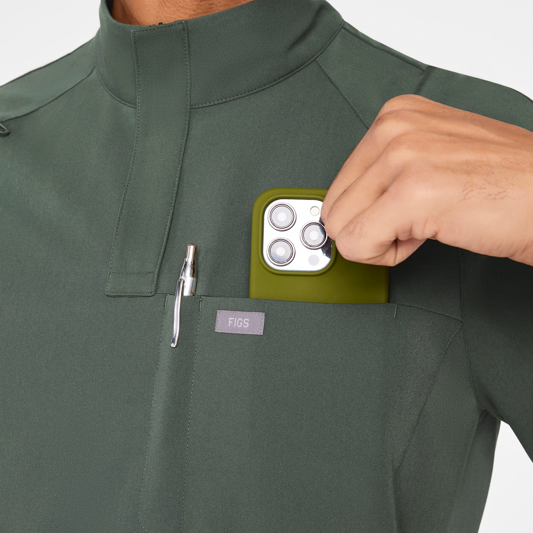 men's Moss Timmons - Mock Neck ¼ Zip Scrub Top - Image 8