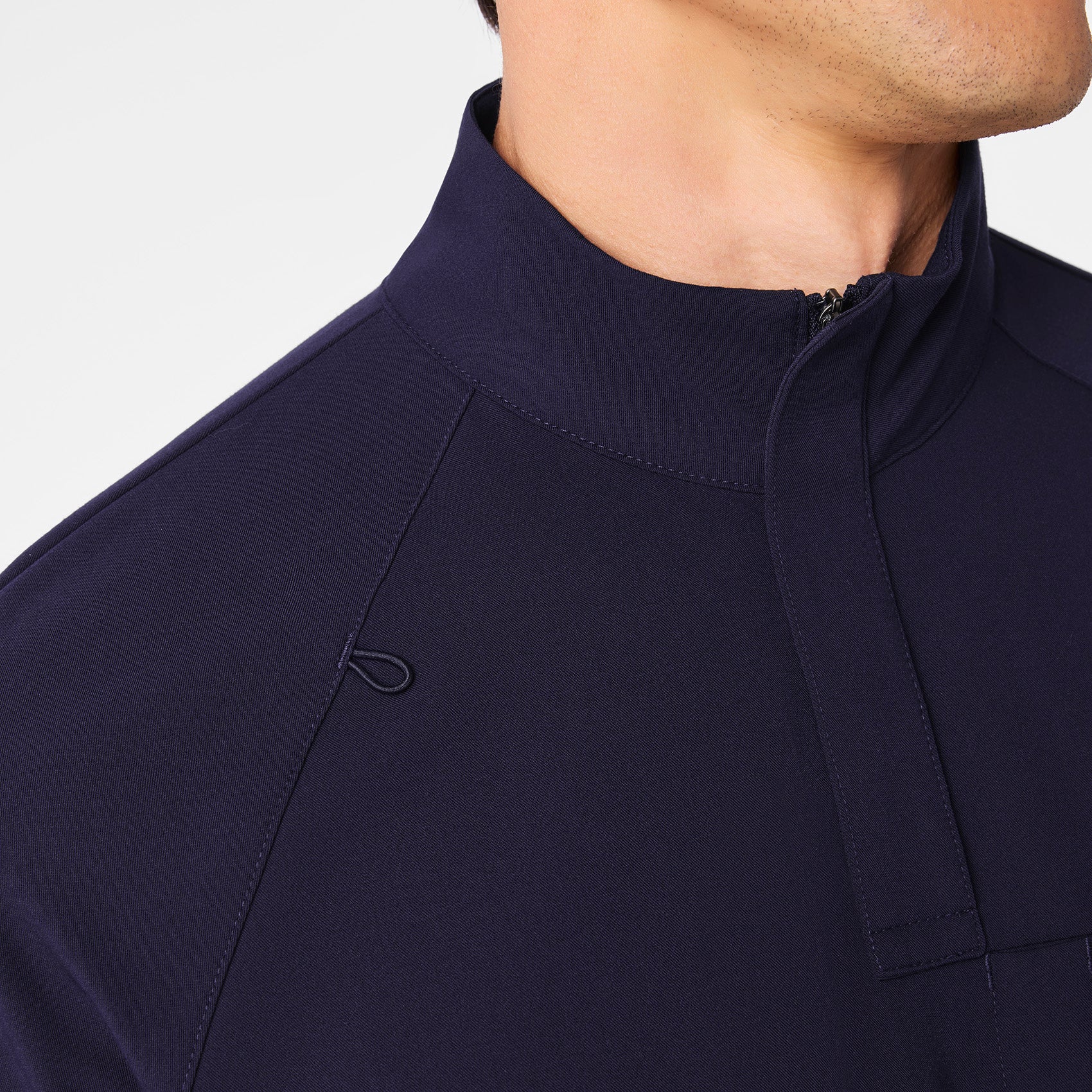 men's Navy Timmons - Mock Neck ¼ Zip Scrub Top - Image 7