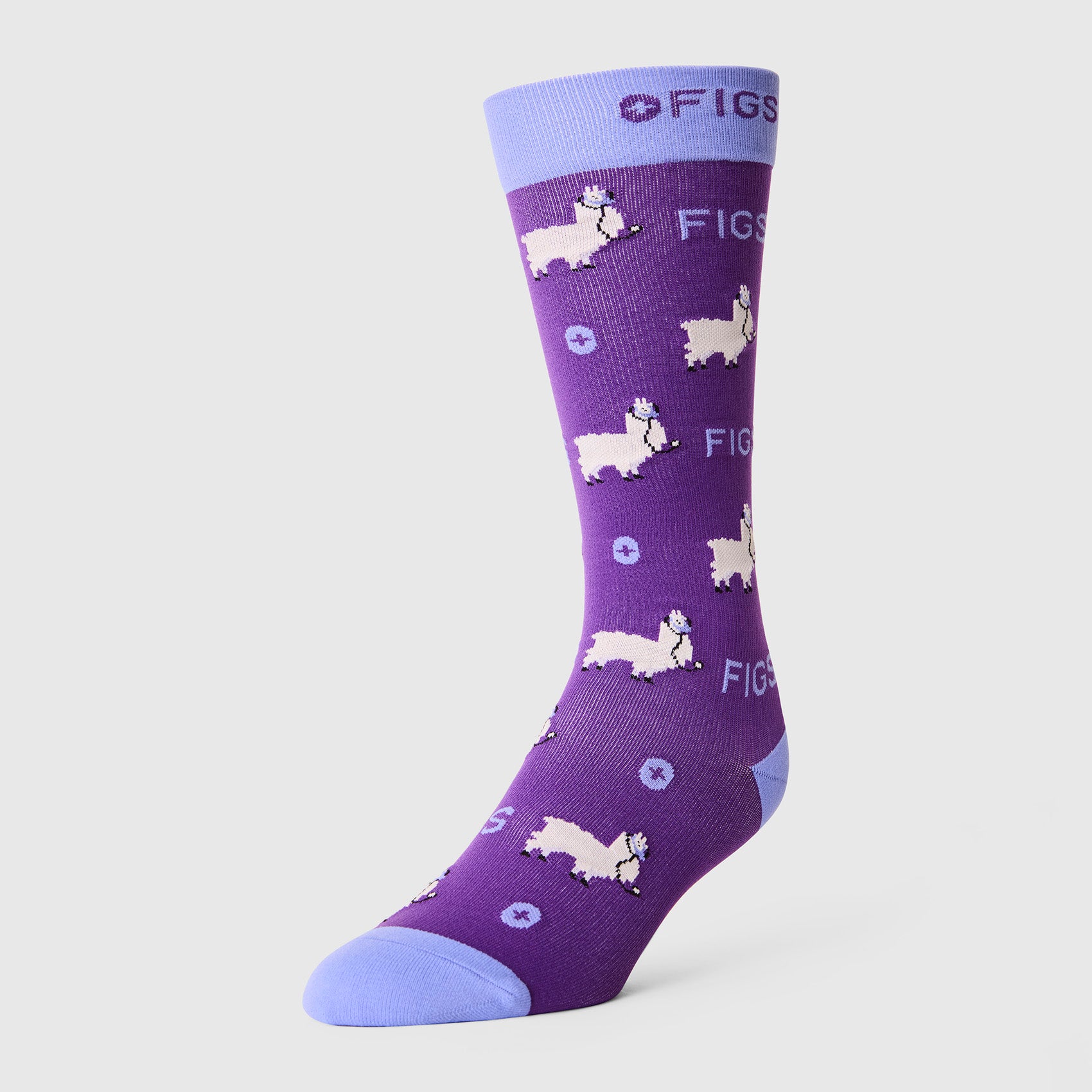 men's Digital Grape Trauma Llama - Compression Socks