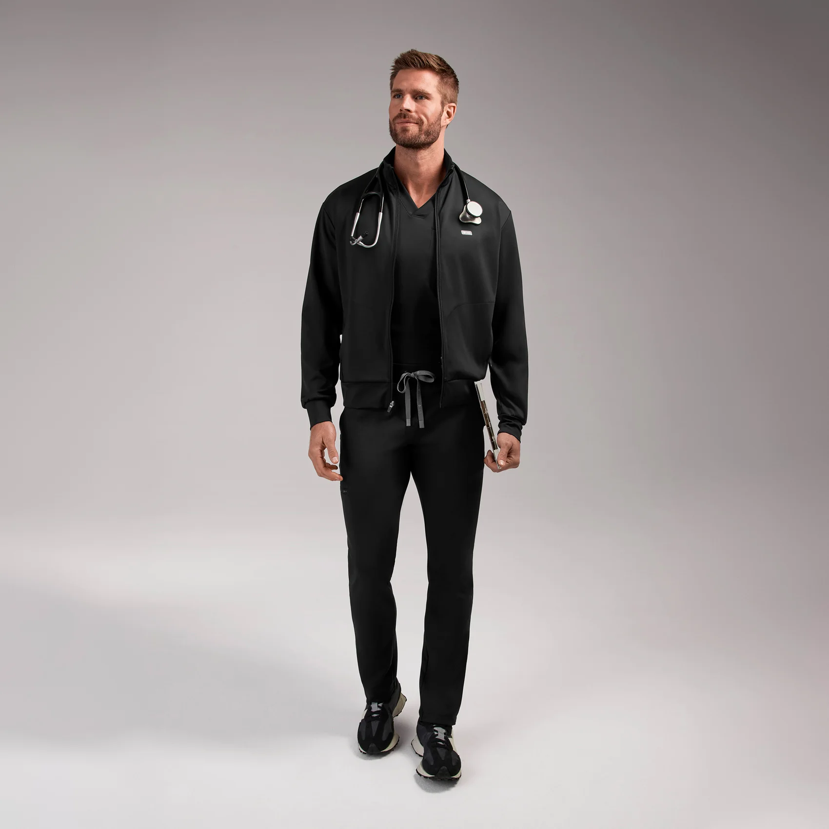 men's Black Varzo FORMx Relaxed -  Scrub Jacket™ - Image 2