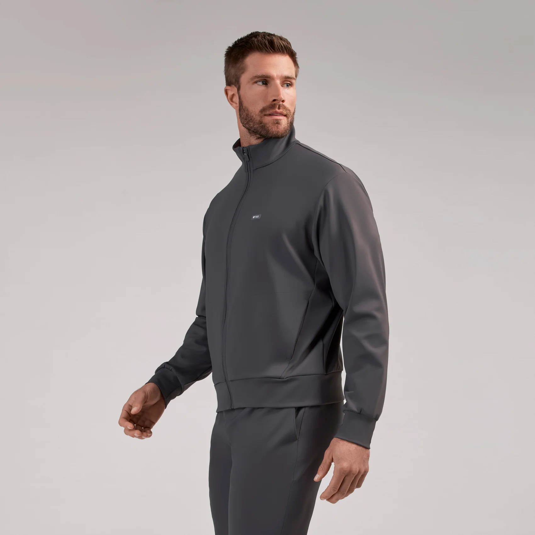 men's Charcoal Varzo FORMx Relaxed - Scrub Jacket™ - Image 3
