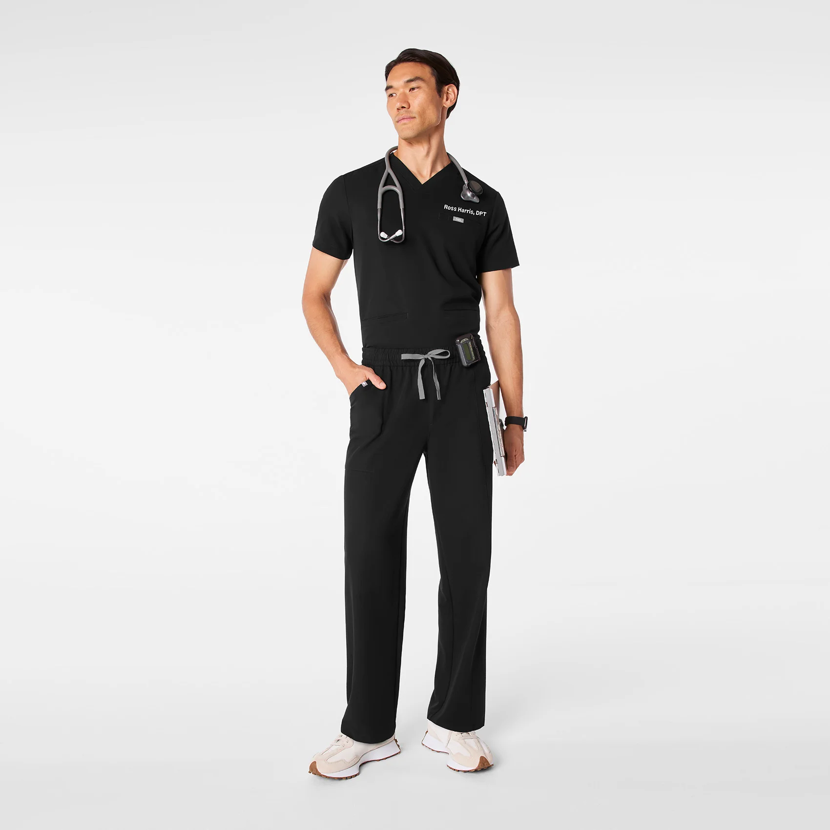 men's Black Vernon - Tall Relaxed Straight Leg Scrub Pant - Image 2