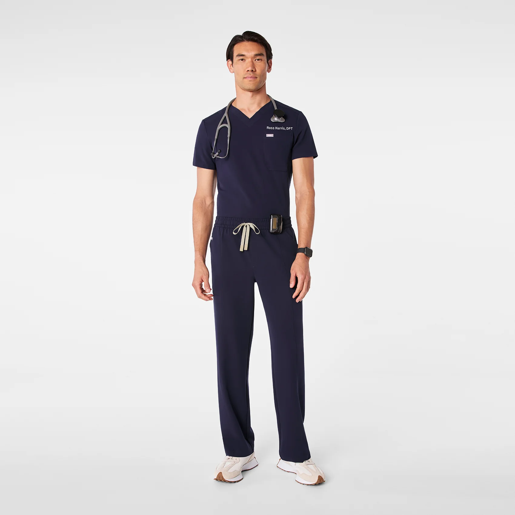men's Navy Vernon - Short Relaxed Straight Leg Scrub Pant - Image 2