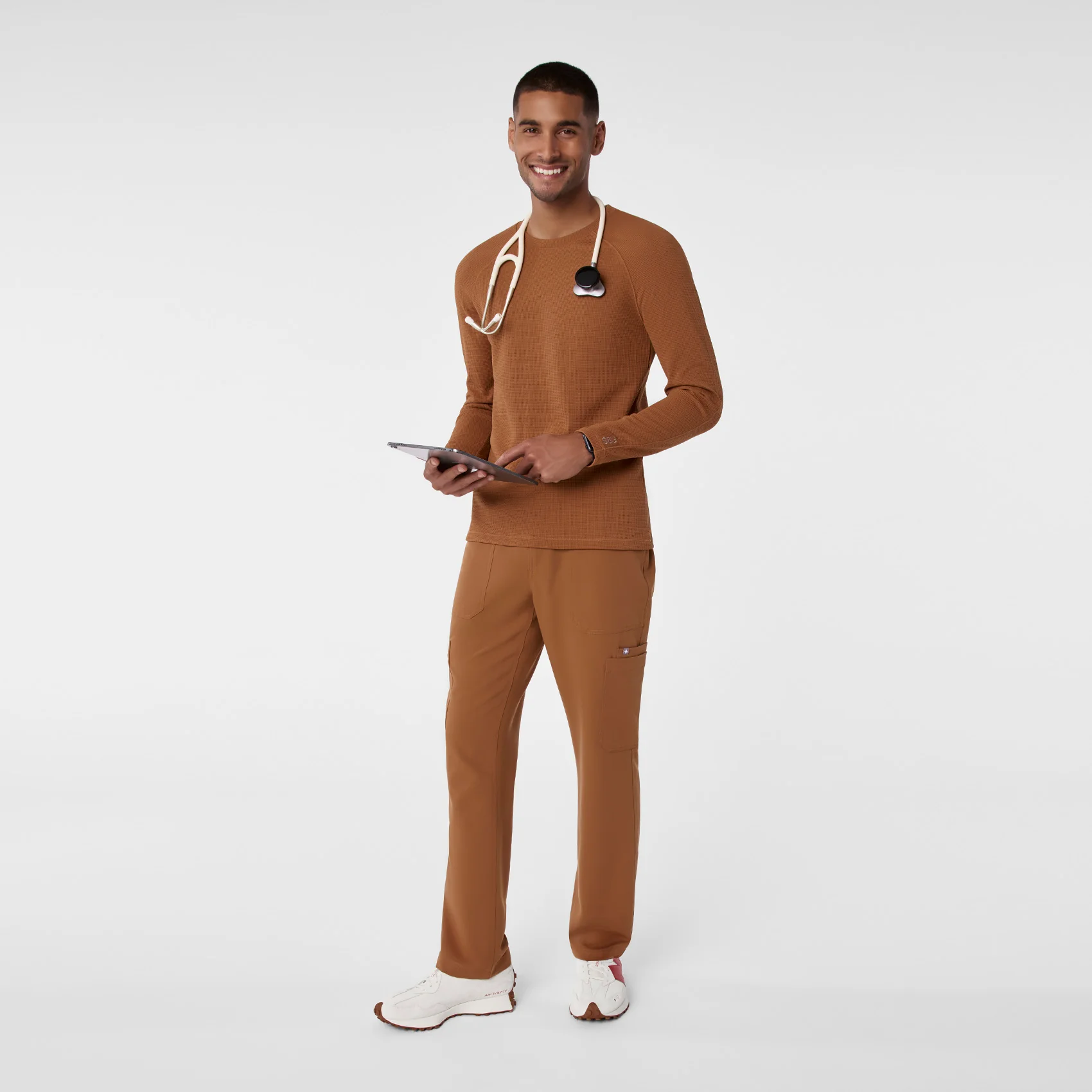 men's Mocha Waffle - Longsleeve Underscrub - Image 2