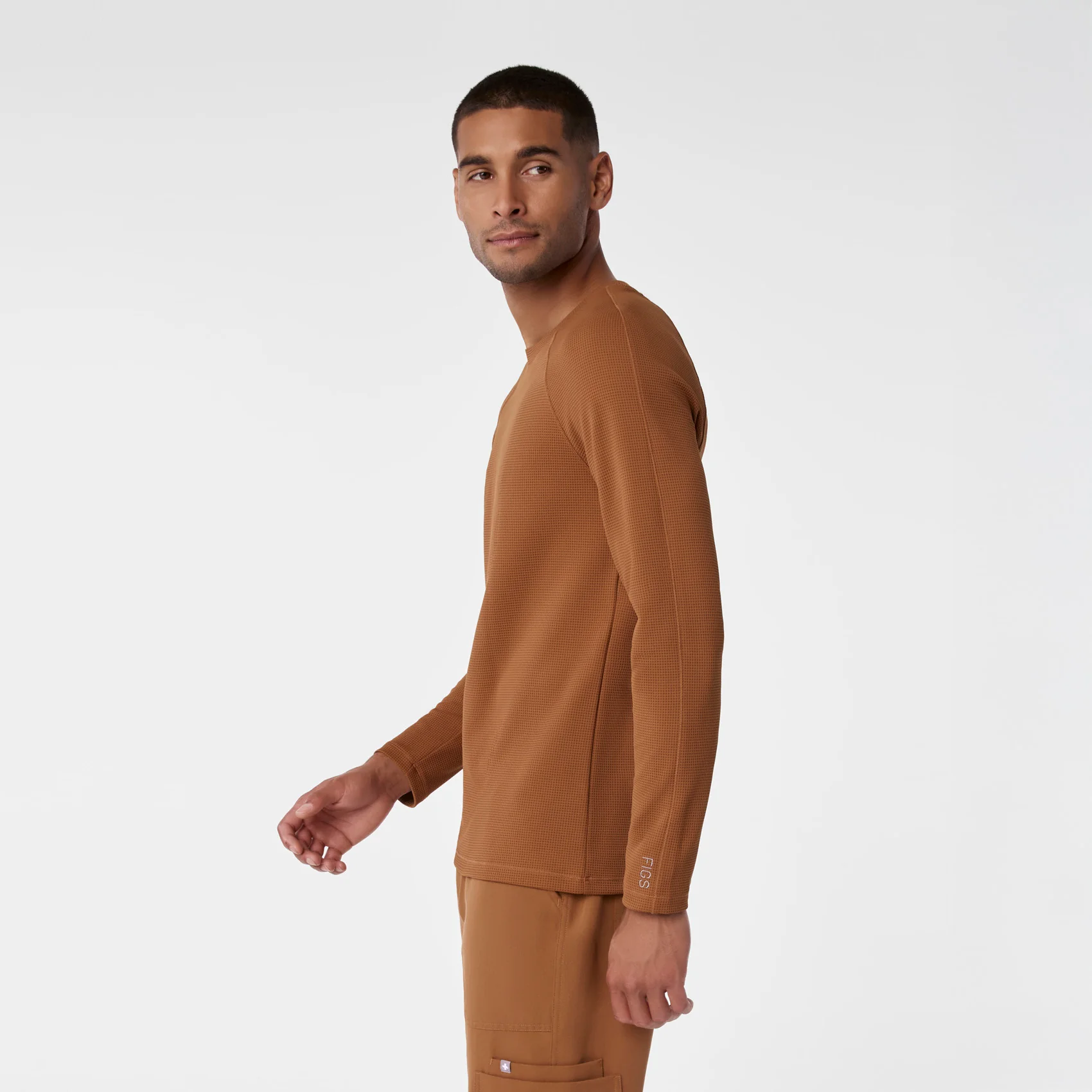men's Mocha Waffle - Longsleeve Underscrub - Image 3