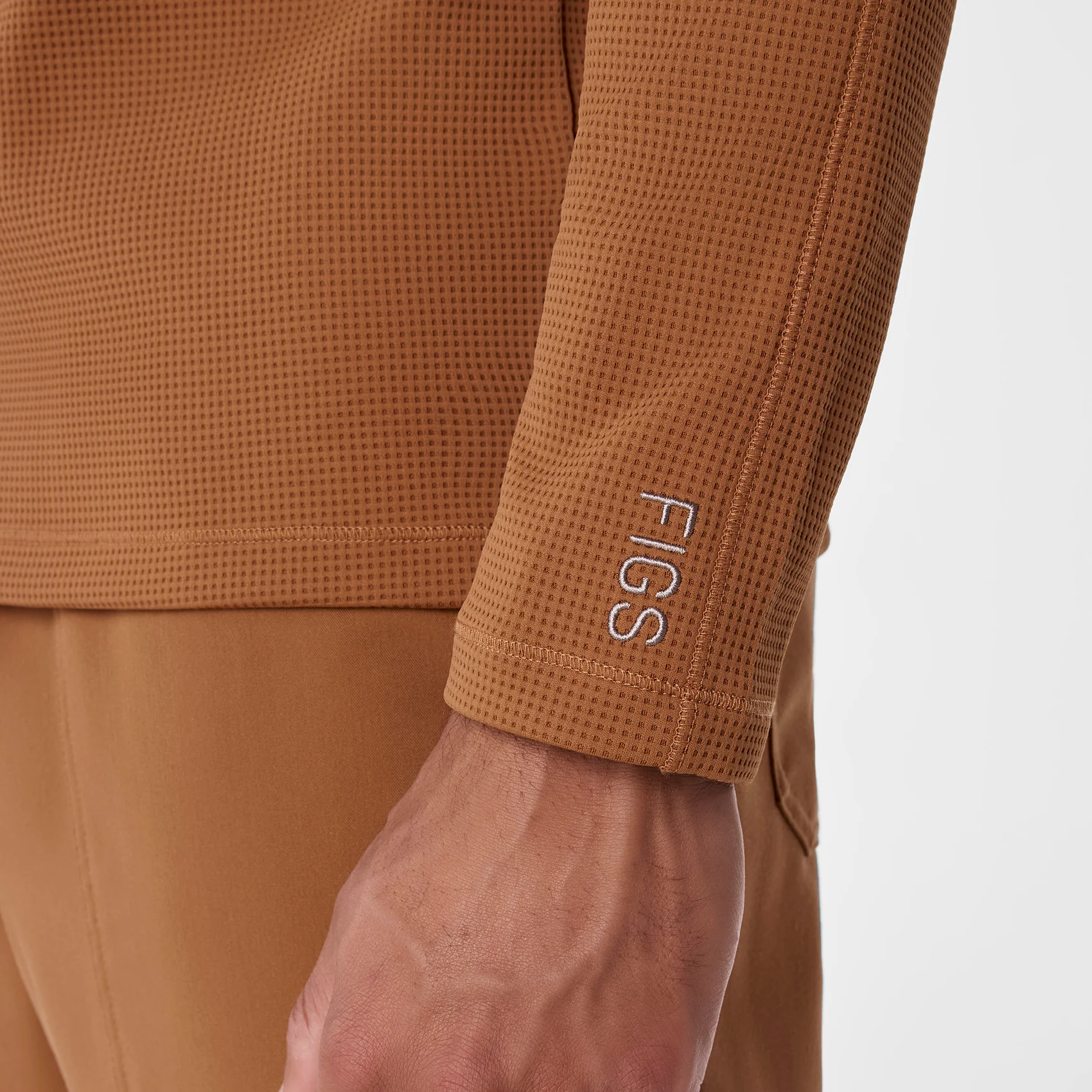 men's Mocha Waffle - Longsleeve Underscrub - Image 7