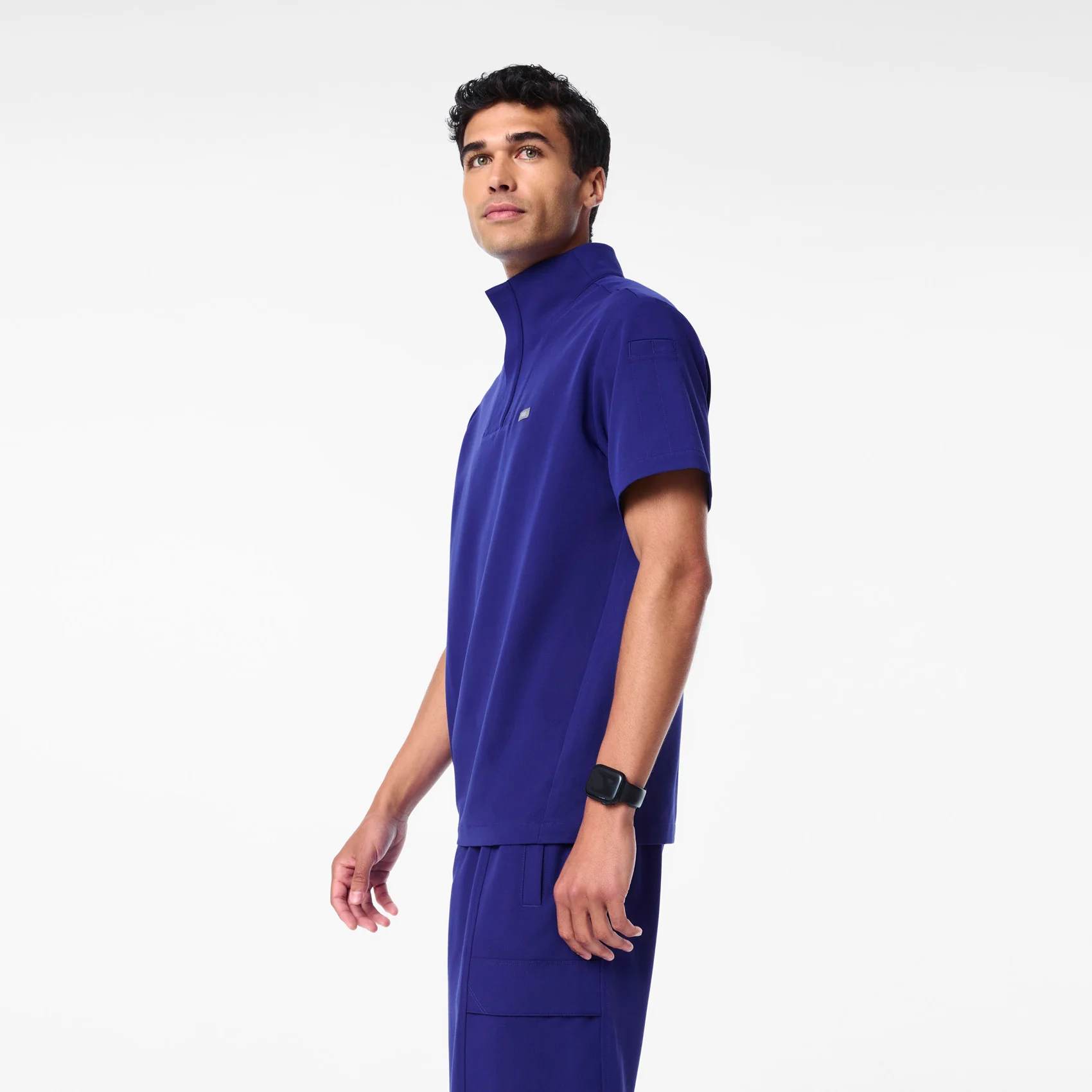 men's Deep Royal Blue Walden Mock Neck - Scrub Top - Image 3