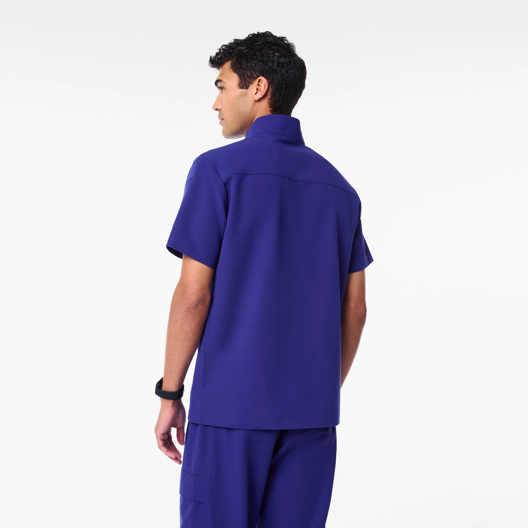 men's Deep Royal Blue Walden Mock Neck - Scrub Top - Image 4