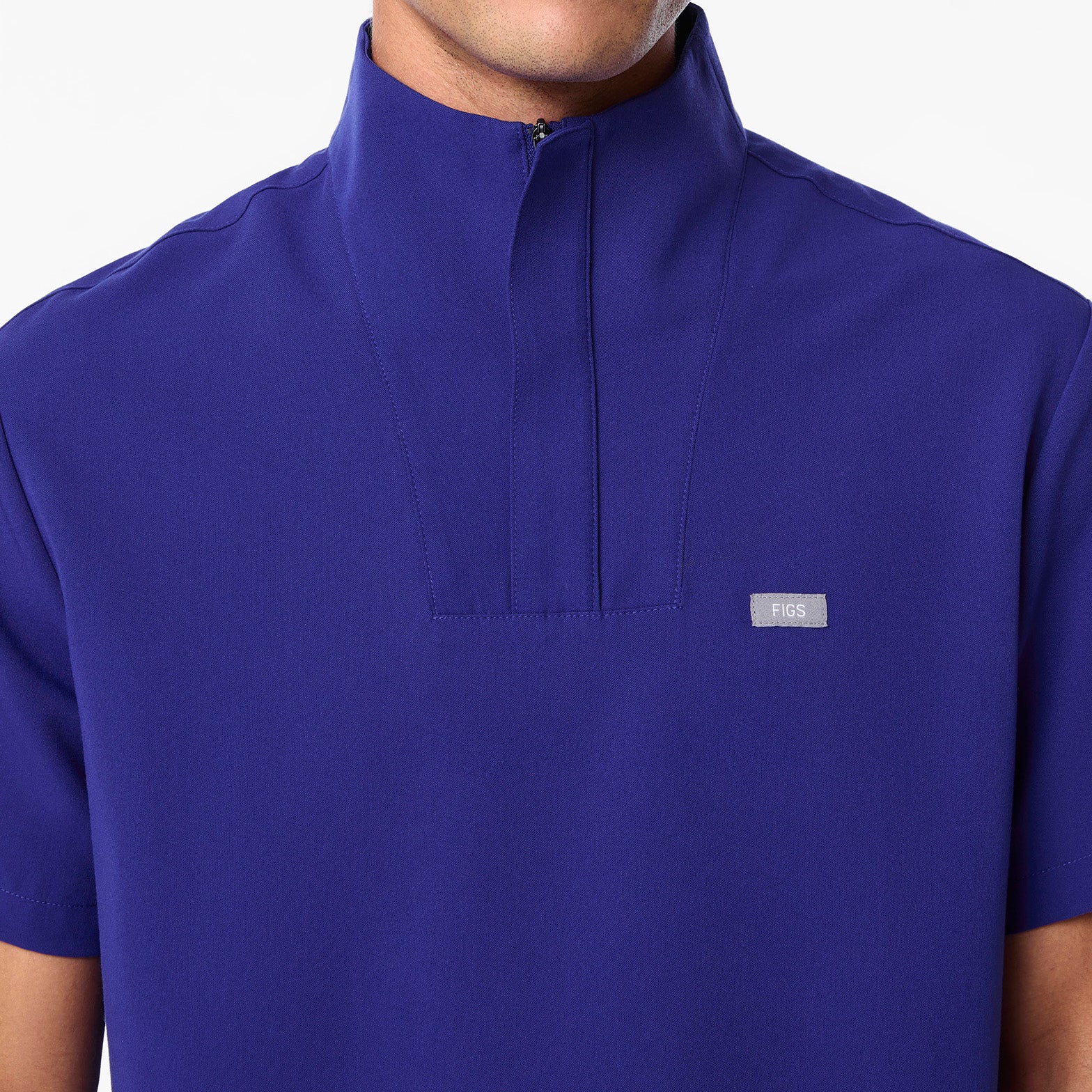 men's Deep Royal Blue Walden Mock Neck - Scrub Top - Image 5