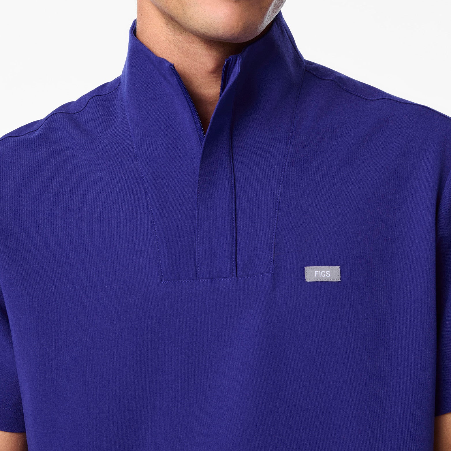 men's Deep Royal Blue Walden Mock Neck - Scrub Top - Image 6