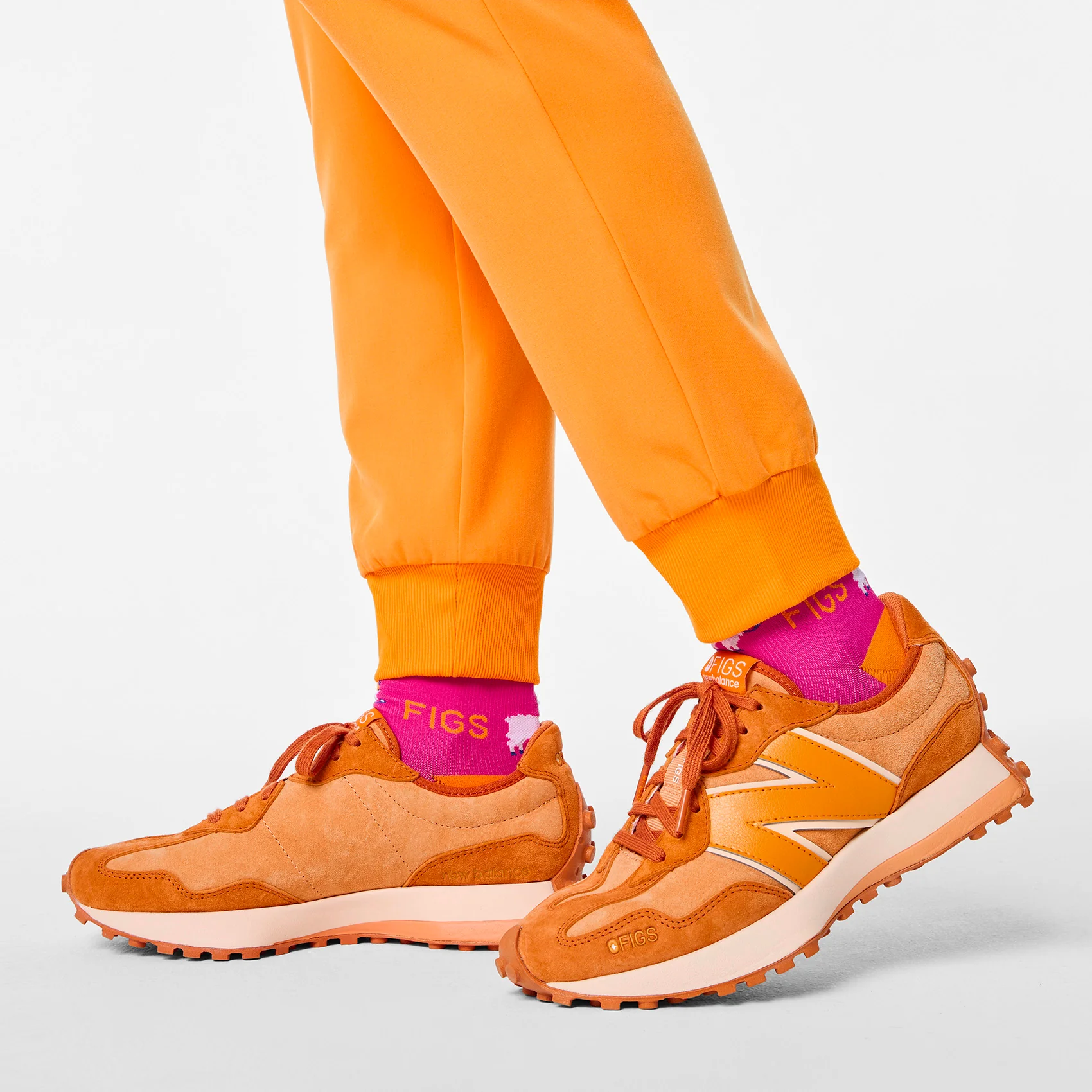 unisex Creamsicle FIGS | New Balance 327 - Image 7