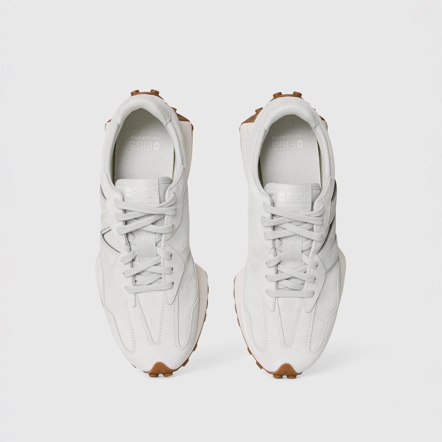 unisex Light Grey FIGS | New Balance 327 - Image 2