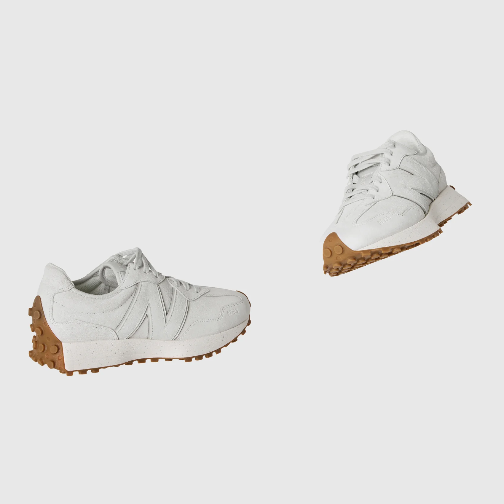 unisex Light Grey FIGS | New Balance 327 - Image 5