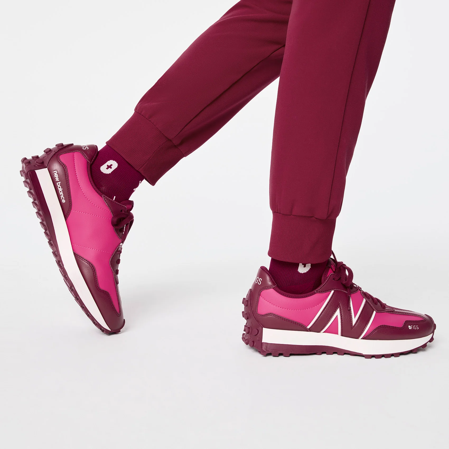 unisex Deep Cranberry FIGS | New Balance 327 - Image 6