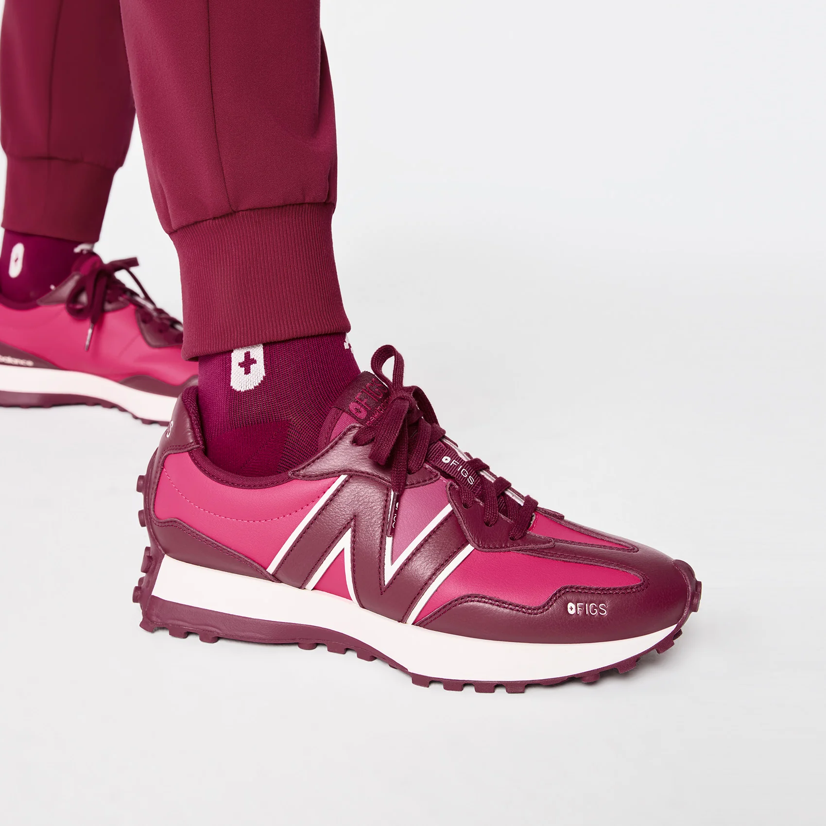 unisex Deep Cranberry FIGS | New Balance 327 - Image 8